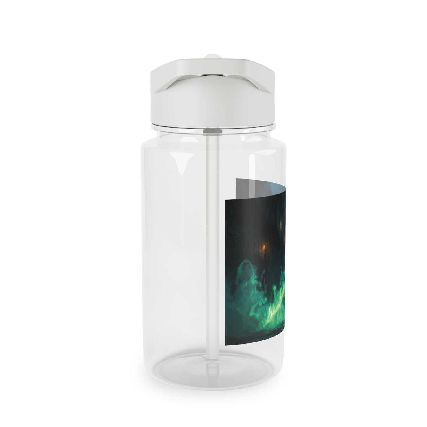 Steampunk Elf Sentinel Tritan Water Bottle – Emerald Flame Guardian