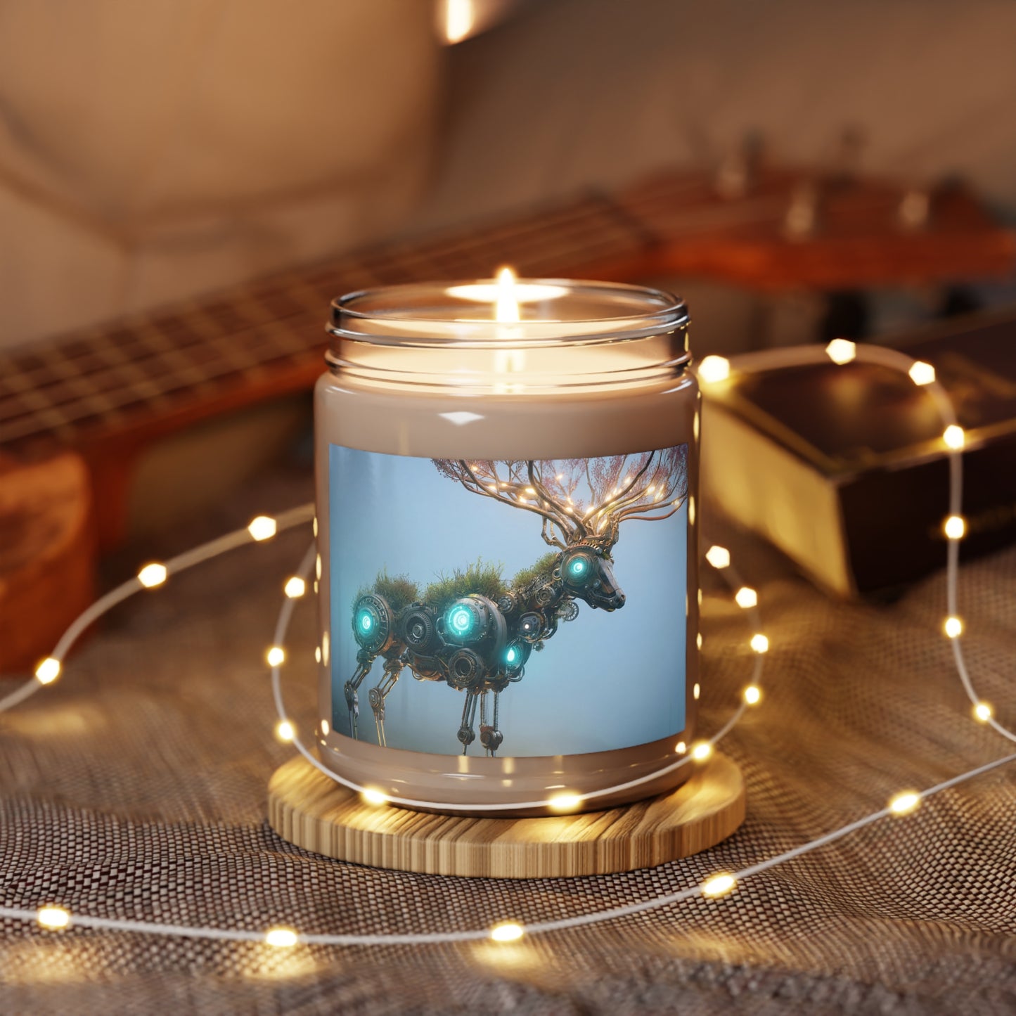 Bio-Luminescent Cyberdeer Scented Soy Candles with White Lid, 9oz – Whispers of Wired Wilderness