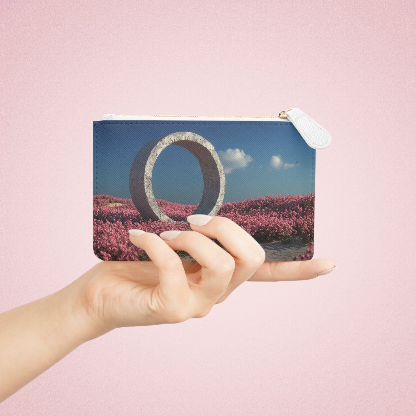 Celestial Ring Mini Clutch Bag – Whispering Petals Under Azure