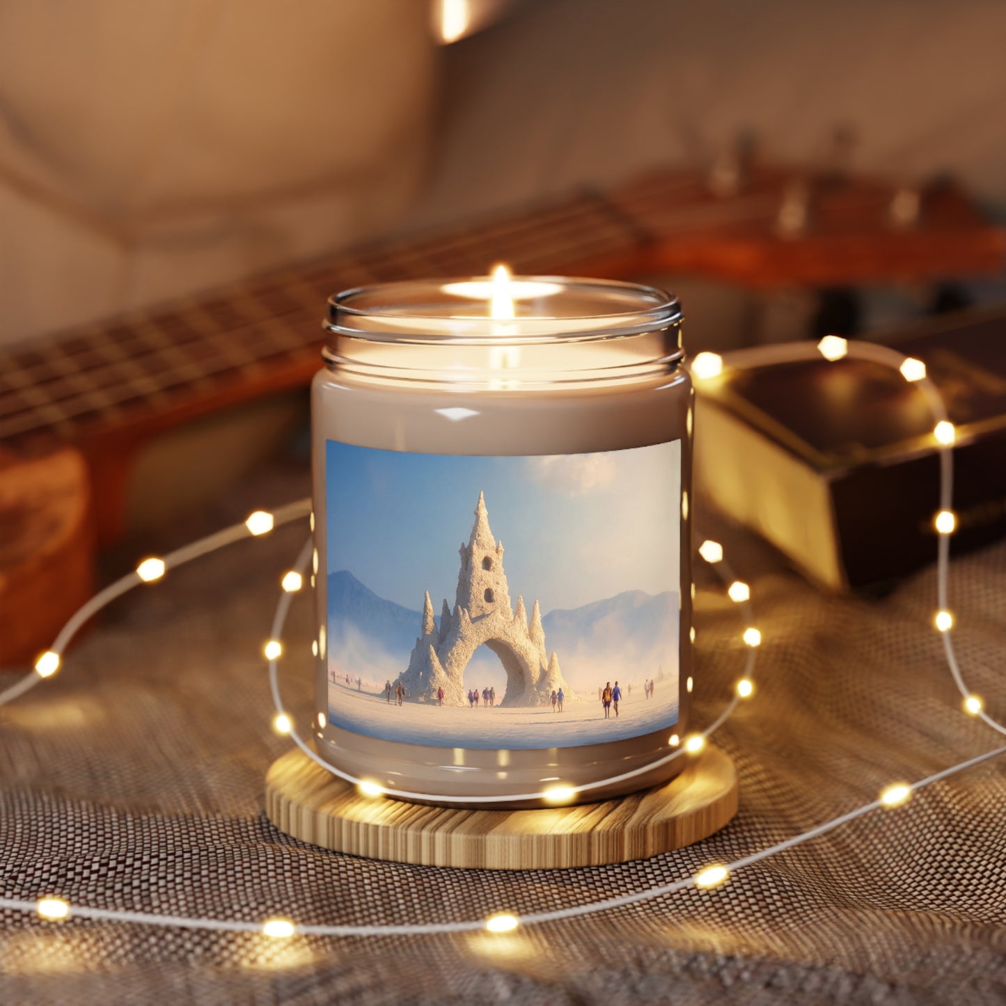 Desert Cathedral Scented Soy Candles with White Lid, 9oz – Salt Flare at Dusk