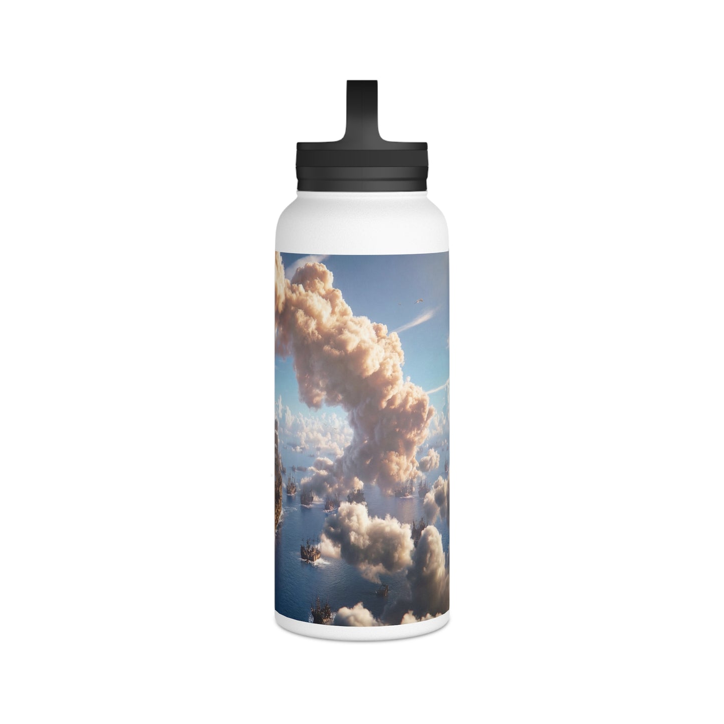 Armada Through Cloud Arch Stainless Steel Water Bottle, Handle Lid – Celestial Fleet Passage