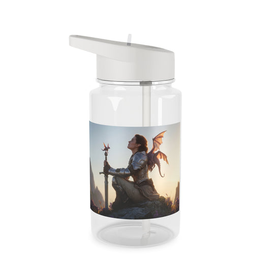 Elven Knight & Dragon Tritan Water Bottle – Golden Dawn Sentinel