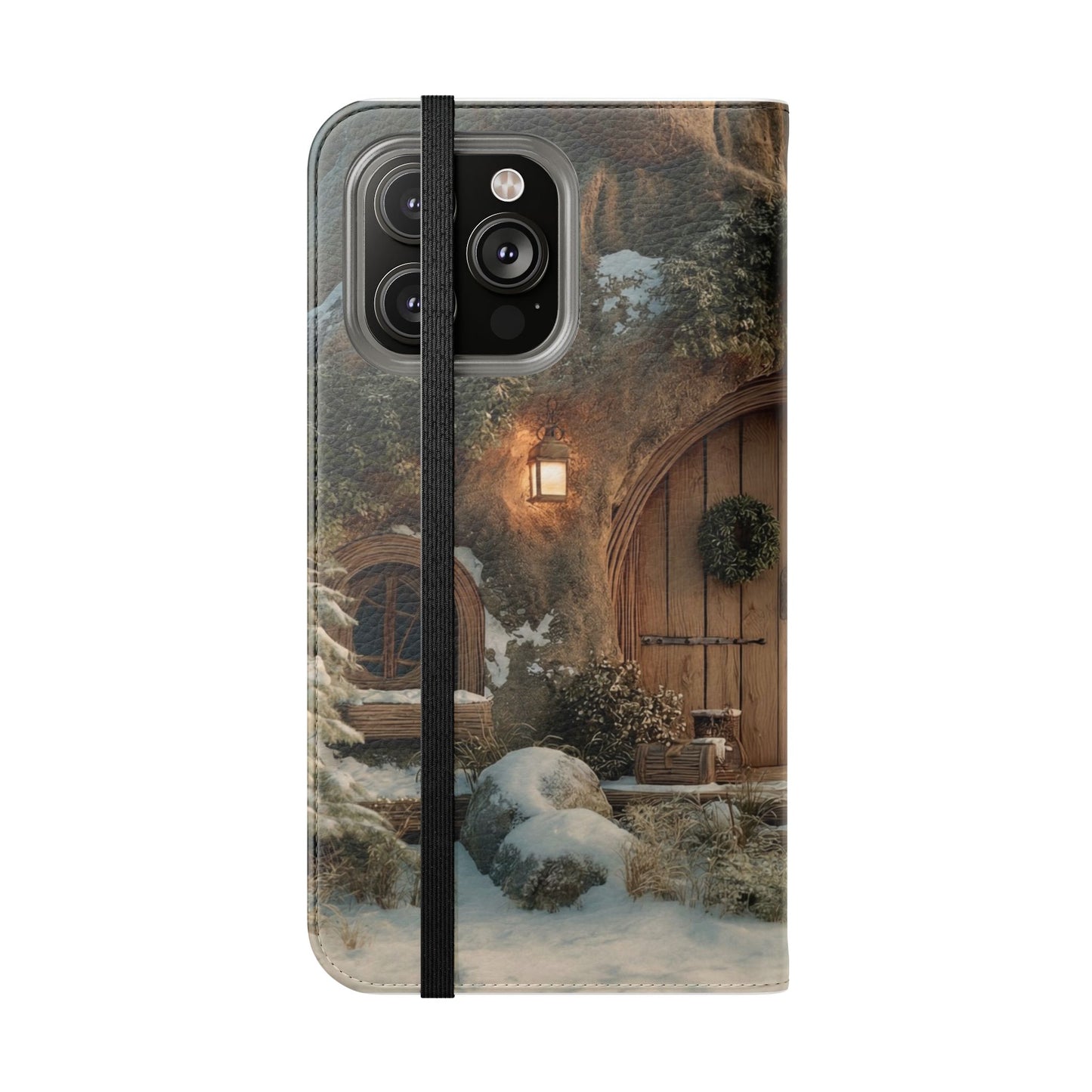 Hobbit Hole Flip Cases – Cozy Winter Doorway Scene