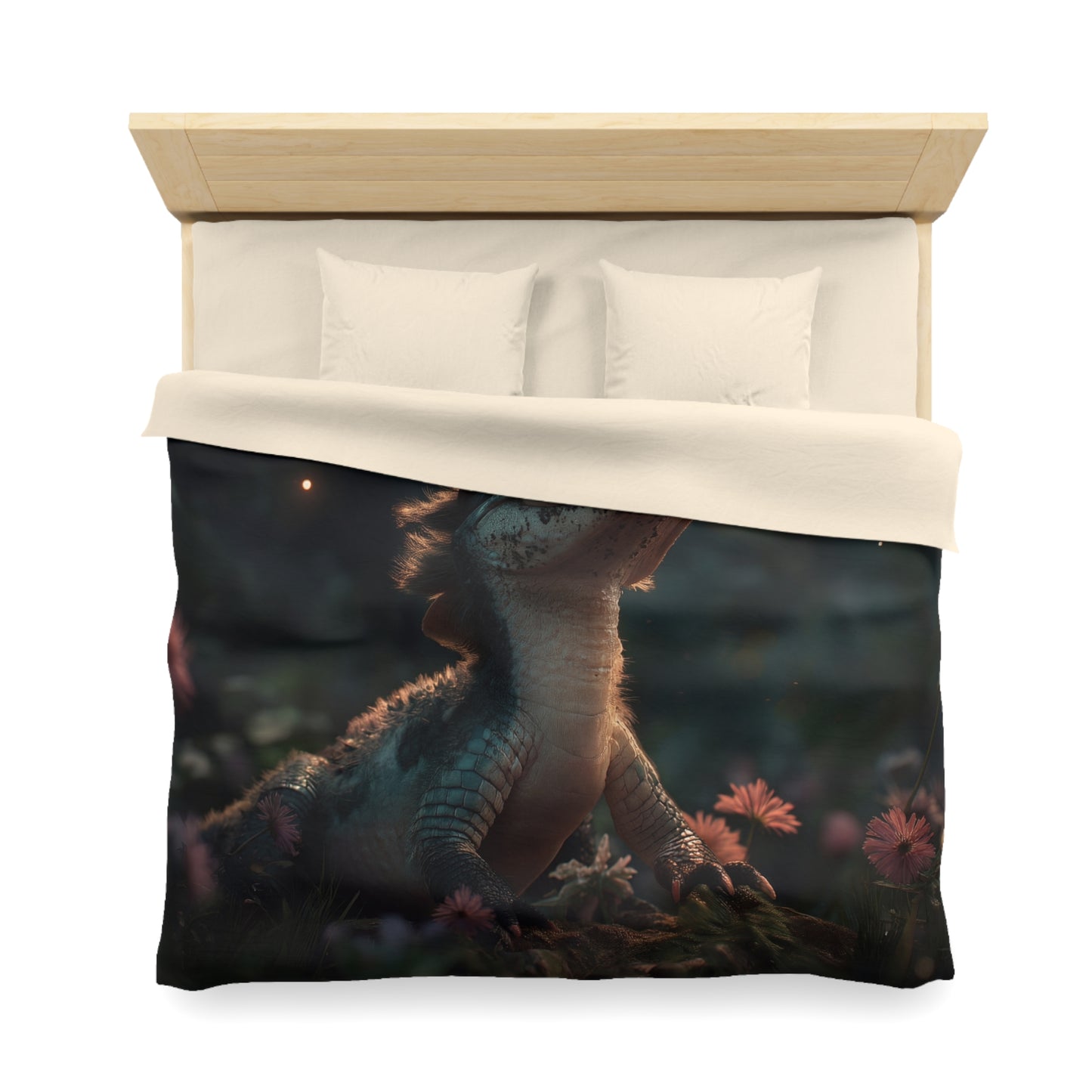 Gentle Croc and Butterfly Duvet Cover – Twilight Meadow Dreamscape