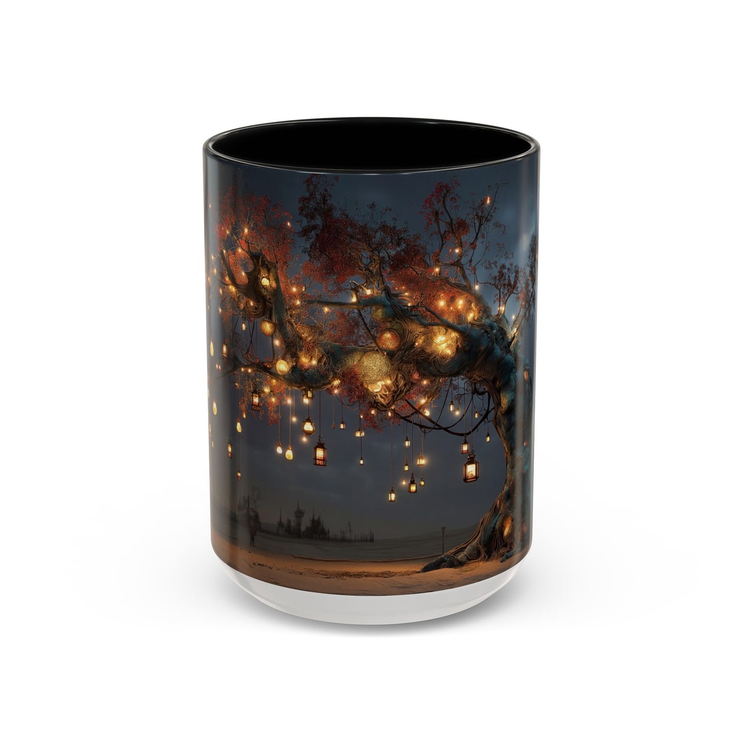 Lantern Tree Accent Coffee Mug (11, 15oz) – Amber Glowing Guardianship