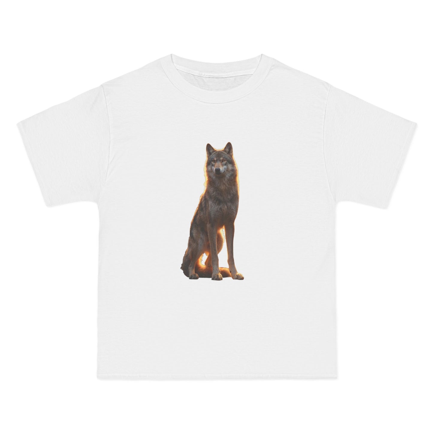 Twilight Wolf Short-Sleeve T-Shirt – Golden Hour Sentinal on Black Ground