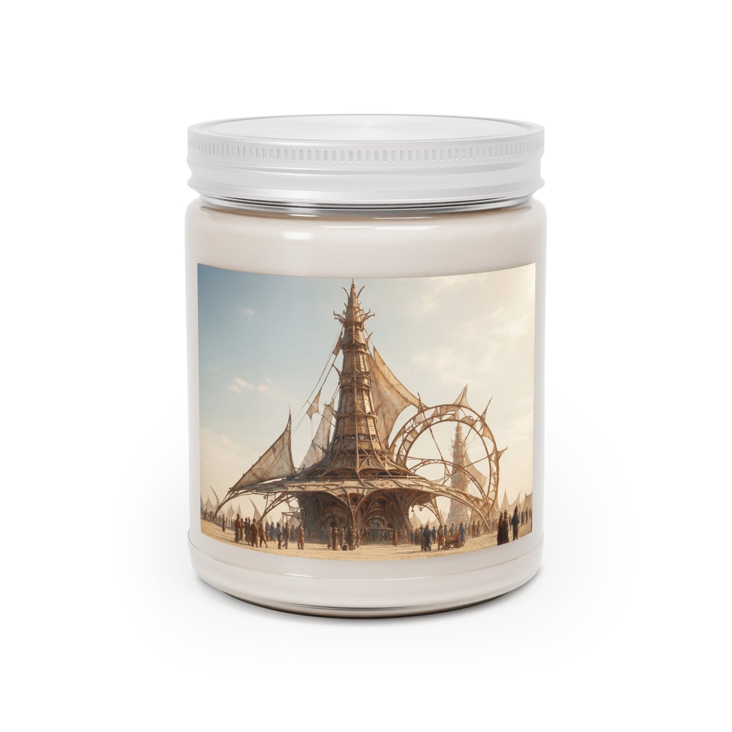Desert Sky Sail Cathedral Scented Soy Candles with White Lid, 9oz – Warm Sands and Whispering Winds