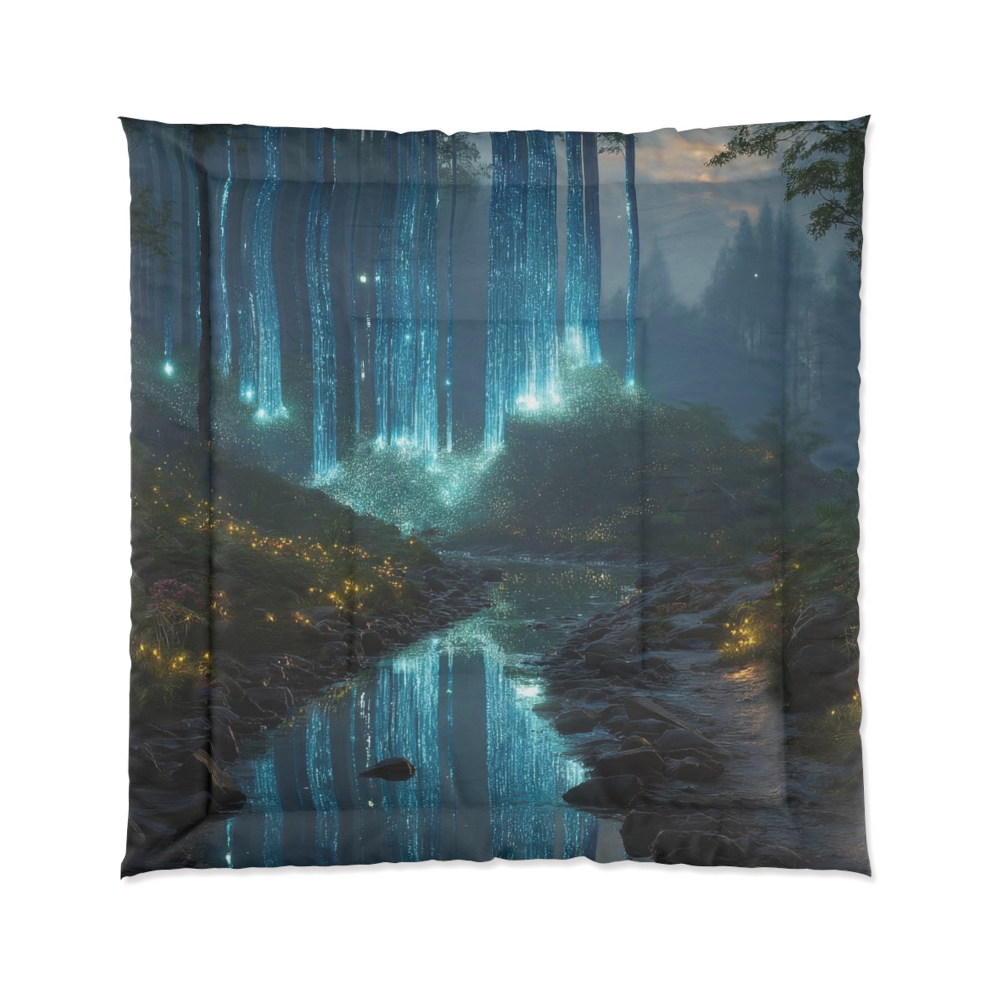 Celestial Lightfall Comforter – Whispering Forest Dreamscape