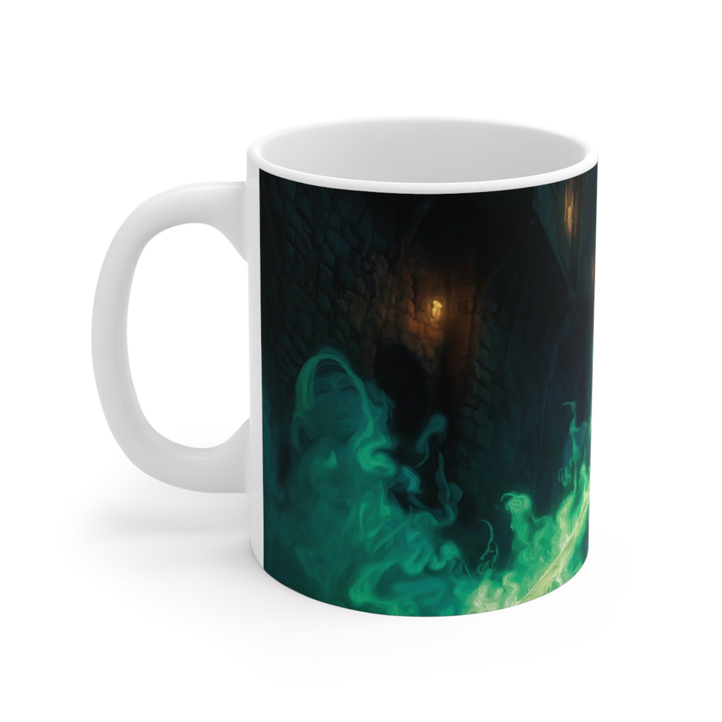 Green Flame Swordbearer Ceramic Mugs (11oz\15oz\20oz) – Midnight Alley Guardian