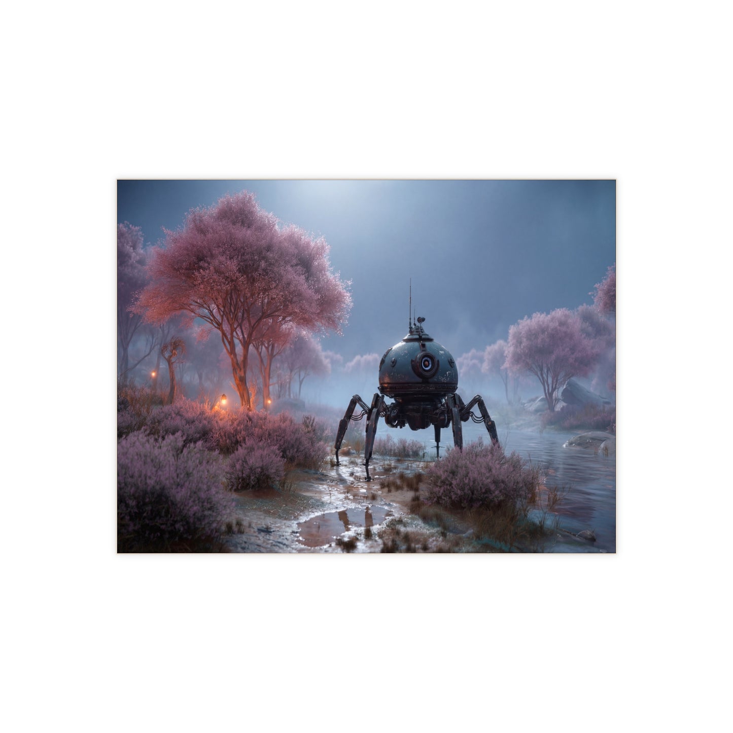 Sentient Probe Ceramic Photo Tile – Twilight Bloom Encounter