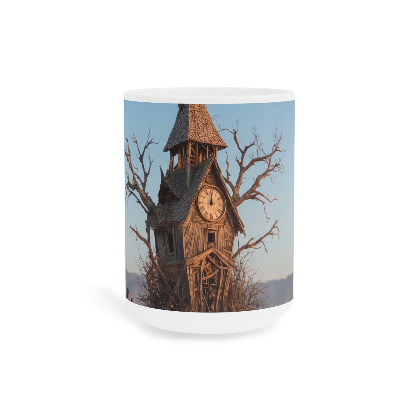 Clock Tower in the Drylands Ceramic Mugs (11oz\15oz\20oz) – Where Time Grows Wild