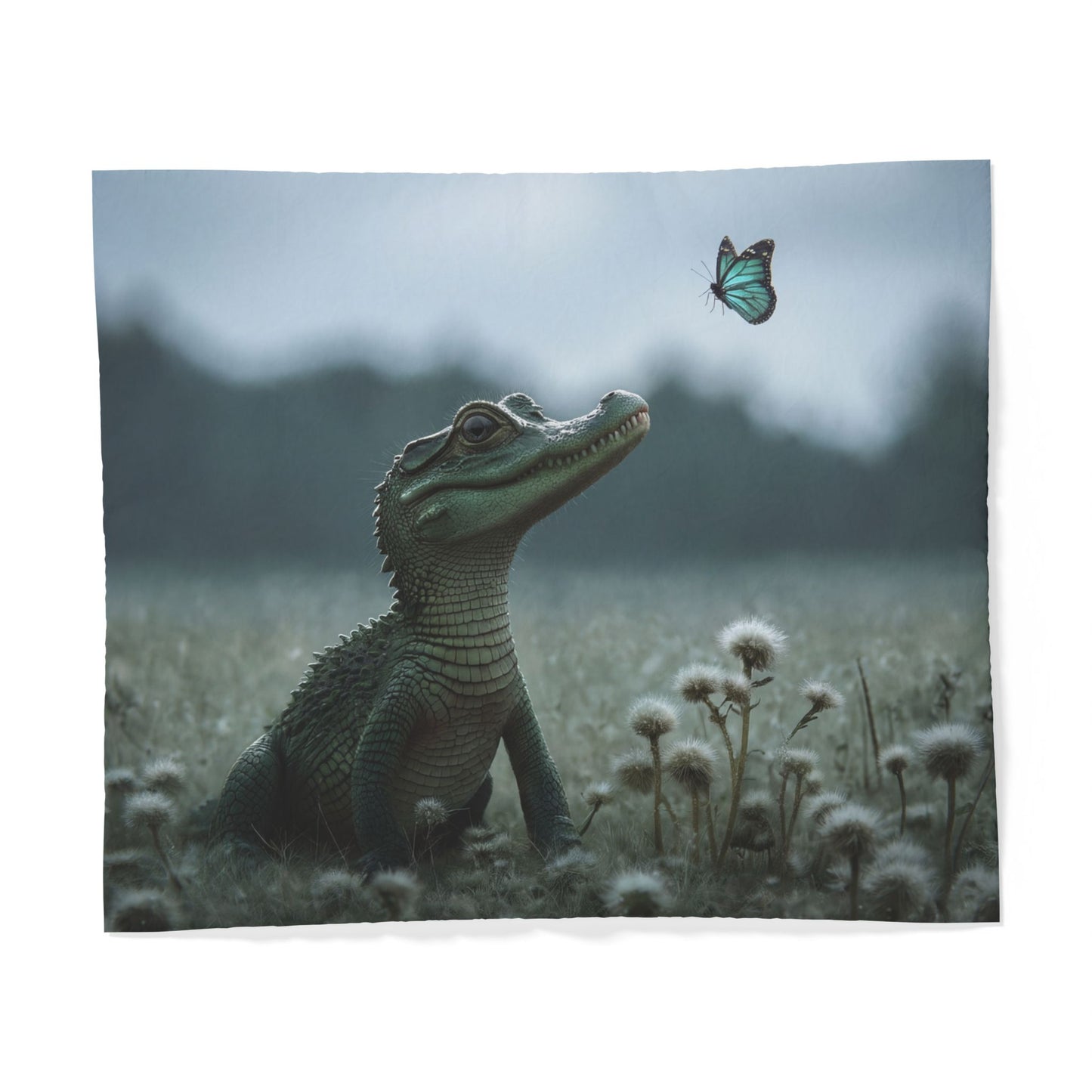 Crocodile Butterfly Cotton Duvet Cover – Gentle Meadow Watcher