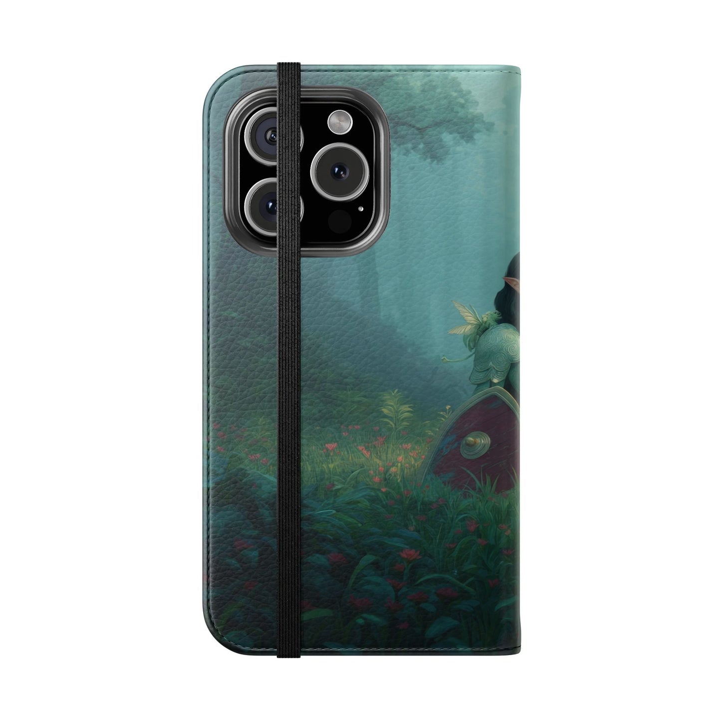 Woodland Sentinel Flip Cases – Green Knight in Misty Grove