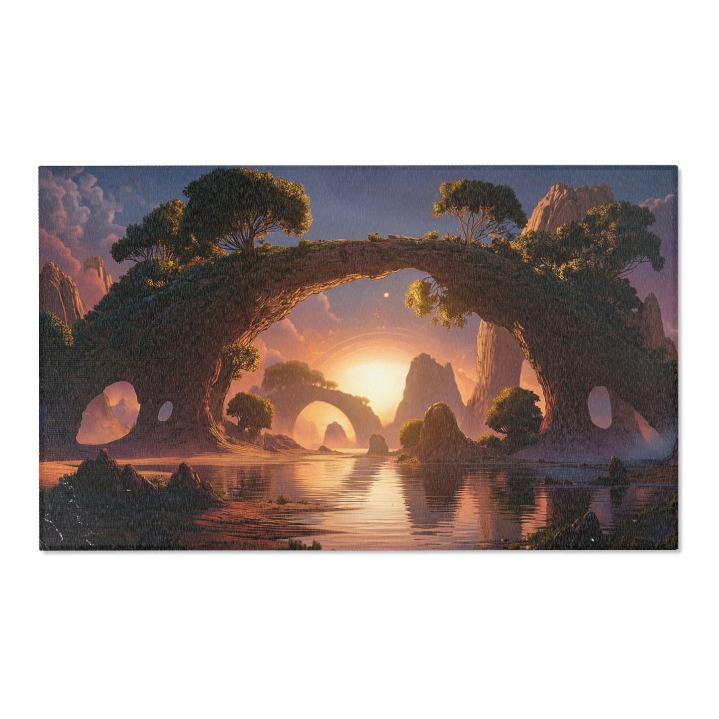Ancient Tree Archway Area Rugs – Sunset Portal Dreamscape