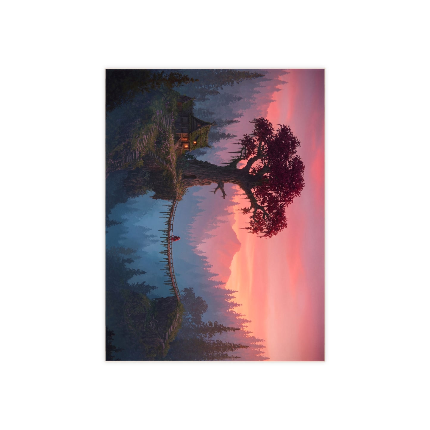 Redwood Sentinel Ceramic Photo Tile – Twilight Bridge to a Dreaming Grove
