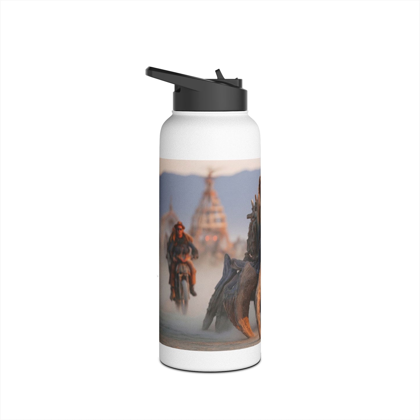 Desert Drifters Stainless Steel Water Bottle, Standard Lid – Dust-Filled Sunset Ride