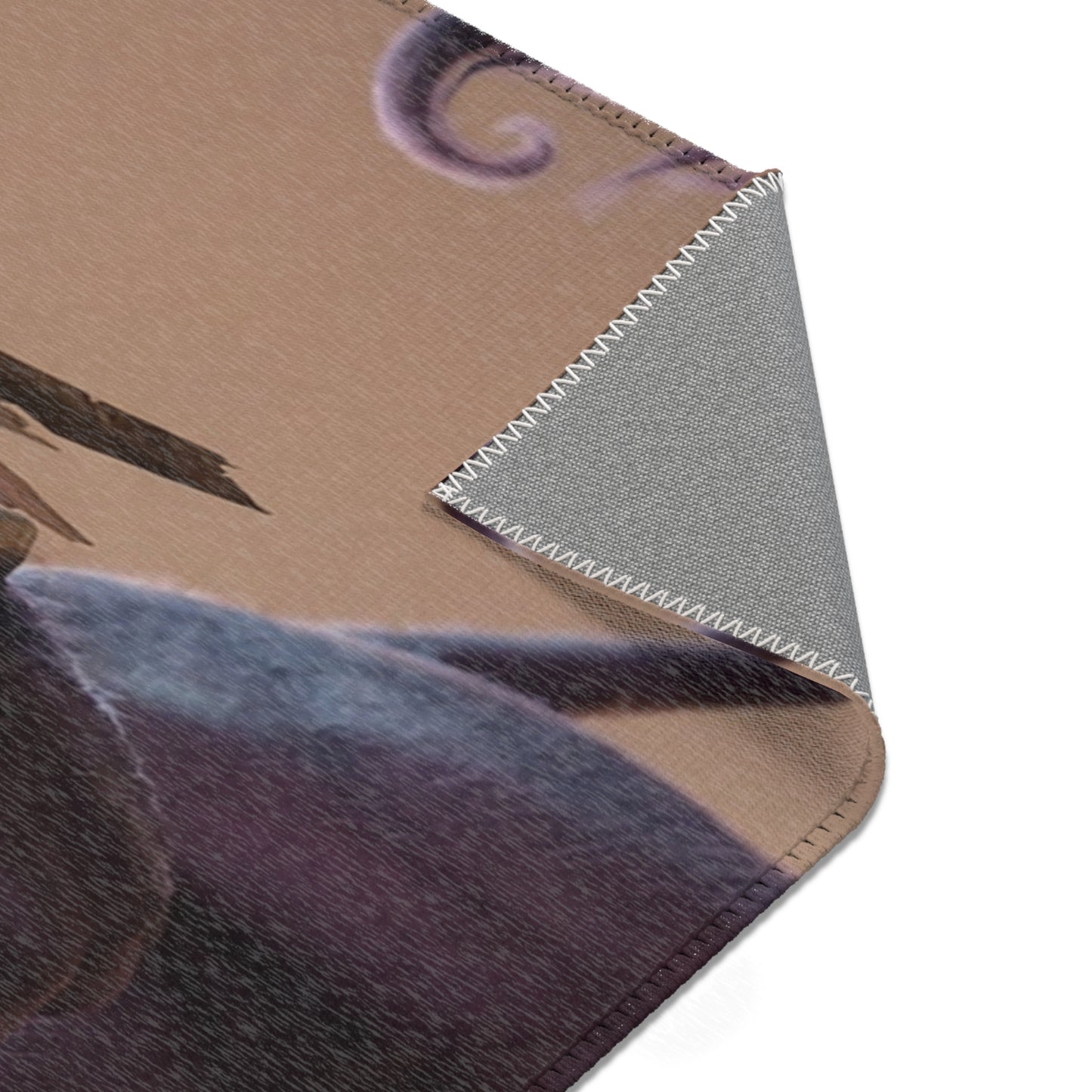 Purple Minotaur Guardian Area Rug – Warm Earth-Toned Mythic Presence