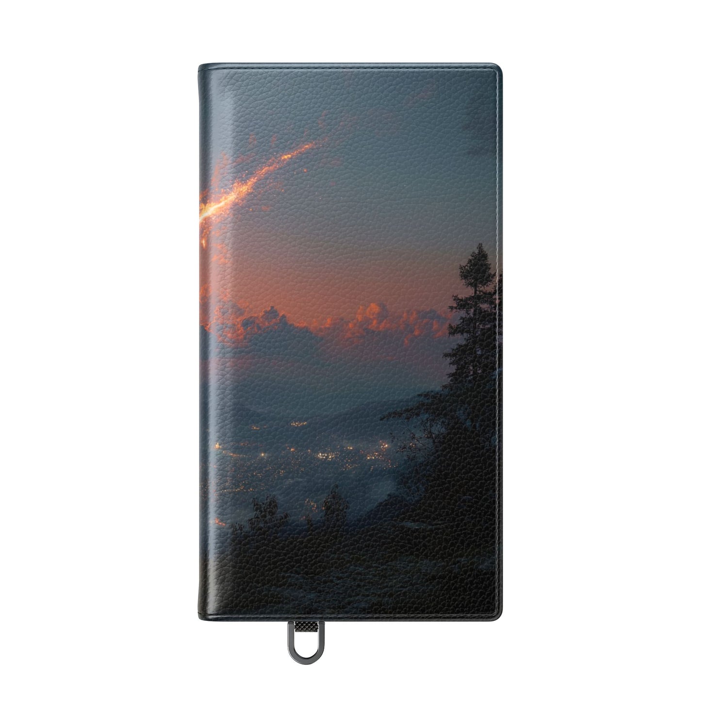 Meteor Over Valley Flip Cases – Crimson Sky Sentinel Cover