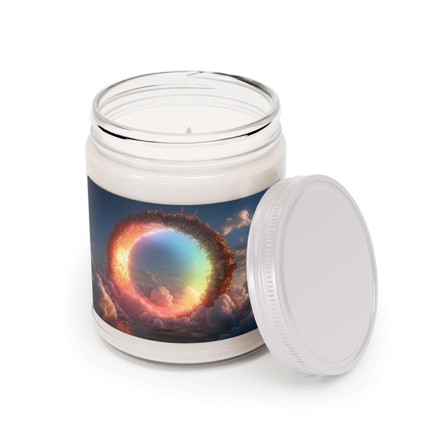 Celestial Vortex Scented Soy Candles with White Lid, 9oz – Indigo Cloud Dreamscape