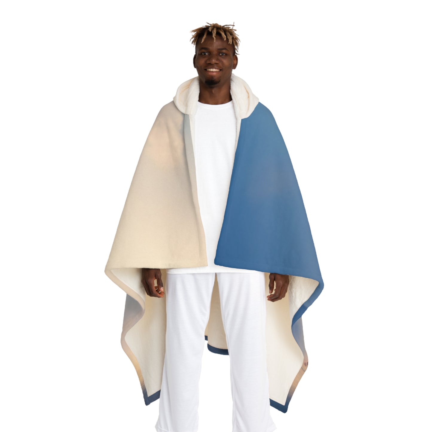 White Stone Sentinel Blanket – Desert Gateway Dreamscape Hooded Sherpa Fleece