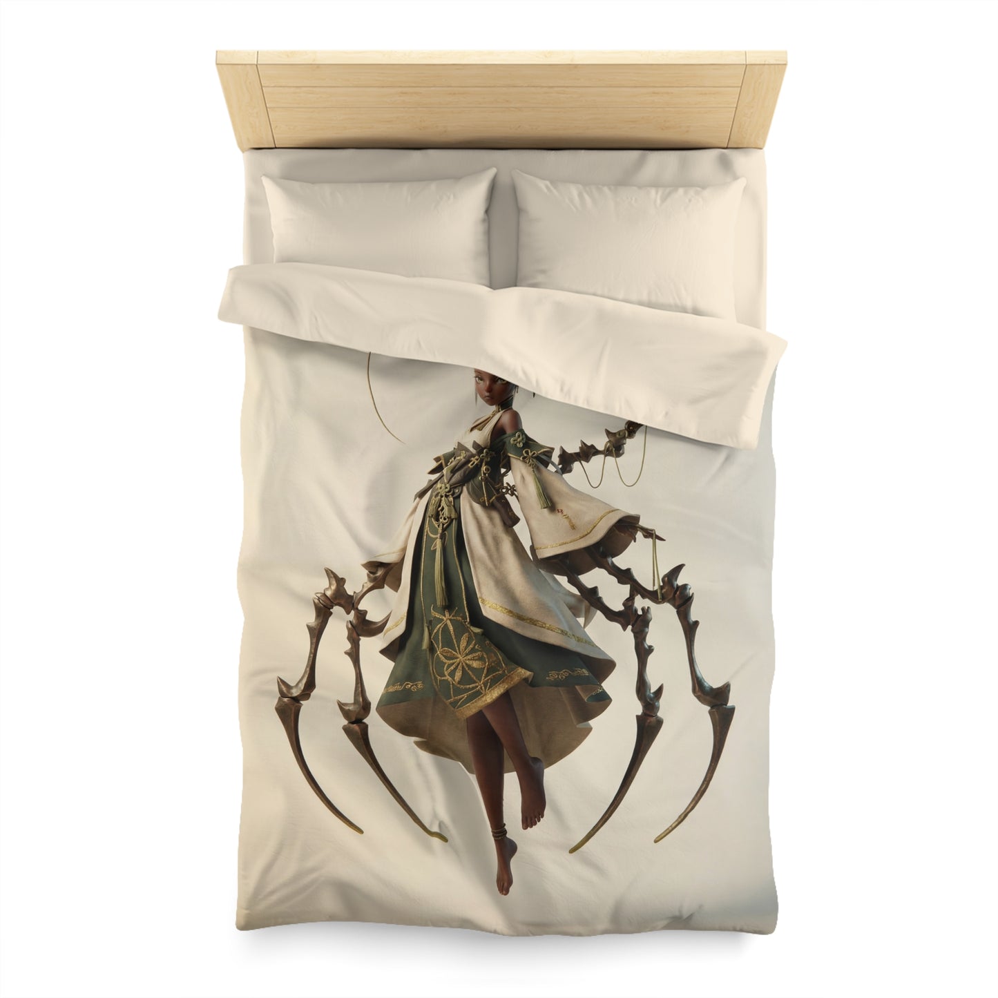 Moonlit Weaver Duvet Cover – Suspended in Bronze and Bloom
