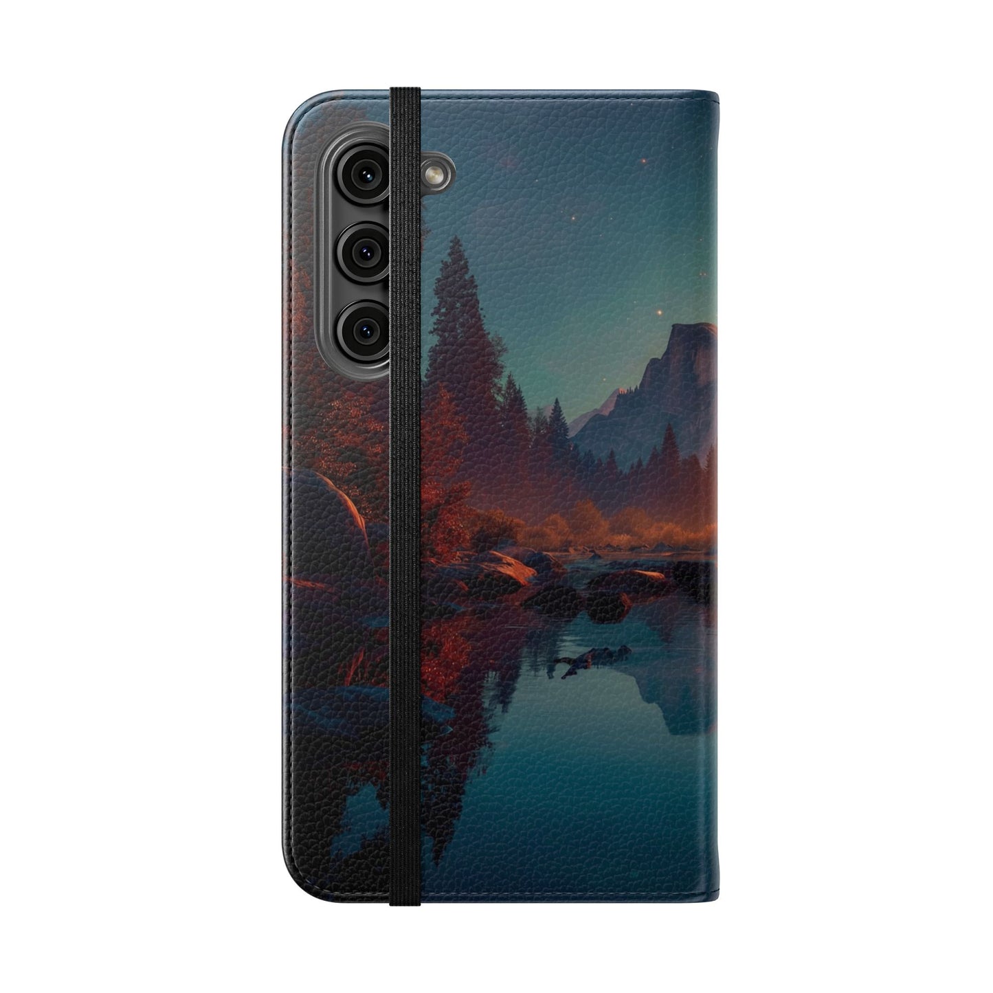 Starlit Valley Flip Cases – Twilight River and Half Dome Reflections