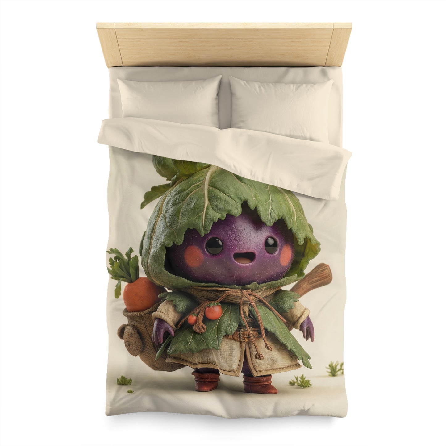 Cabbage Knight Microfiber Duvet Cover – Verdant Harvest Guardian