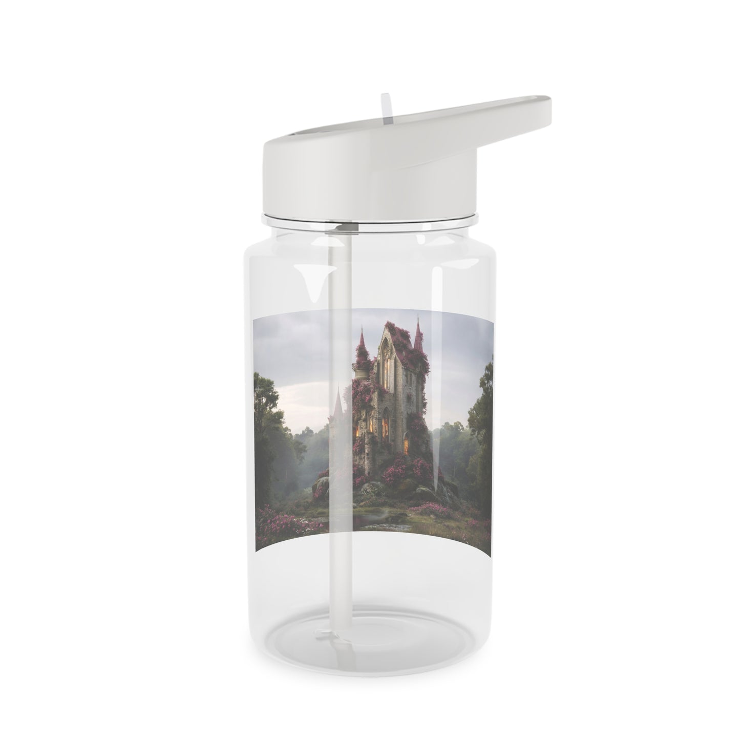 Blooming Stone Castle Tritan Water Bottle – Rose Garden Gothic Retreat