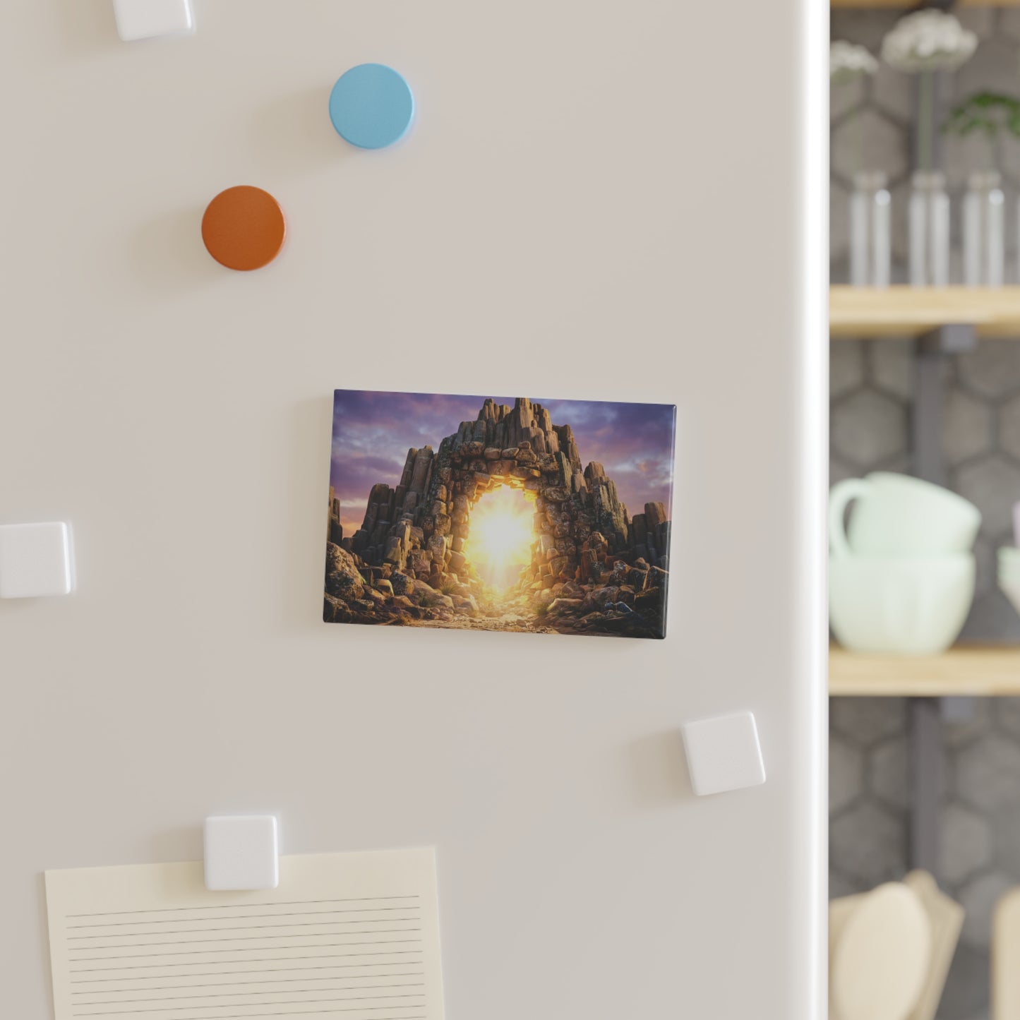 Stone Archway Portal Magnet – Sunset Gateway to Hidden Realms