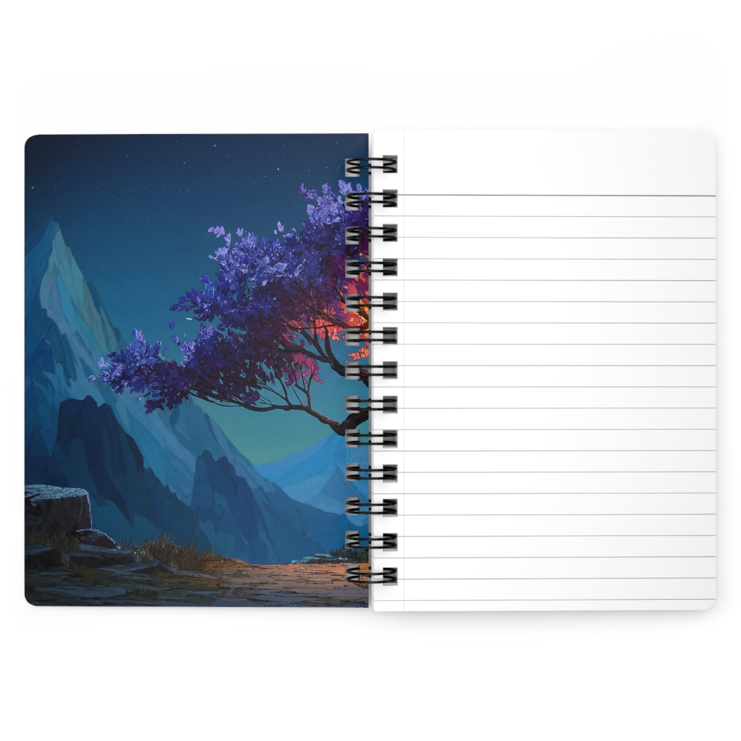 Celestial Tree Spiral Bound Journal – Twilight Bloom Dreamscape