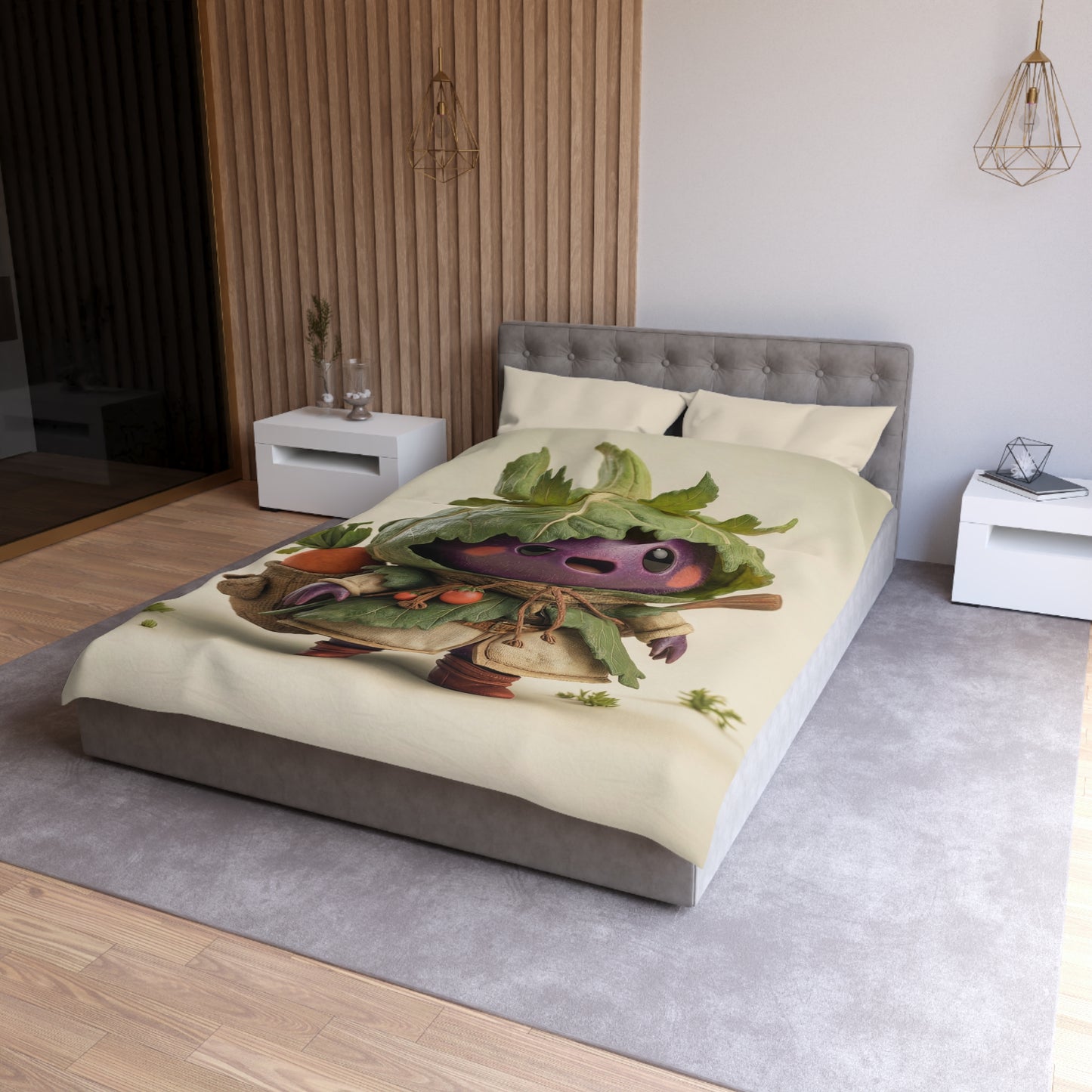 Cabbage Knight Microfiber Duvet Cover – Verdant Harvest Guardian