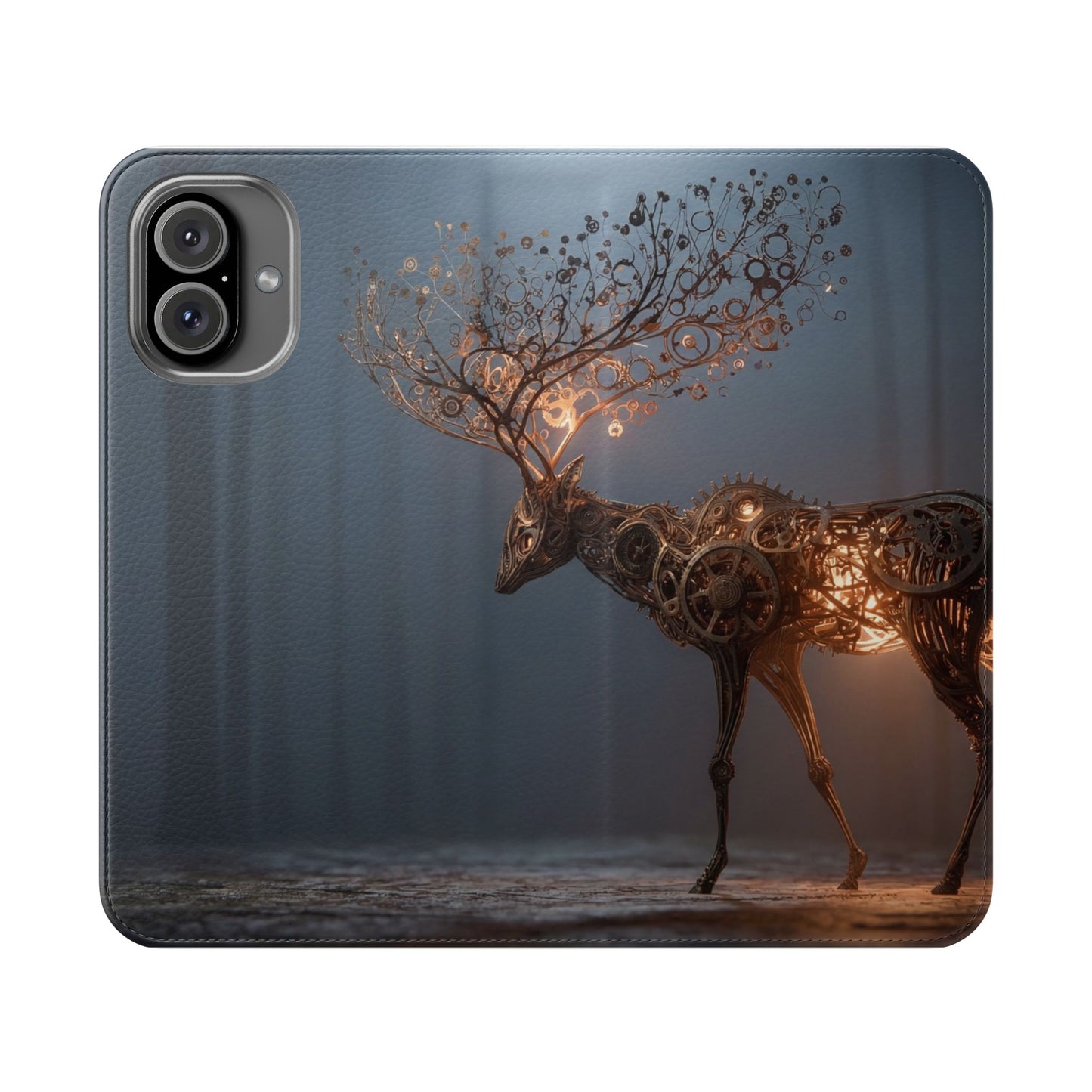 Mechanical Deer Flip Cases – Gears and Twilight Forest Guardian