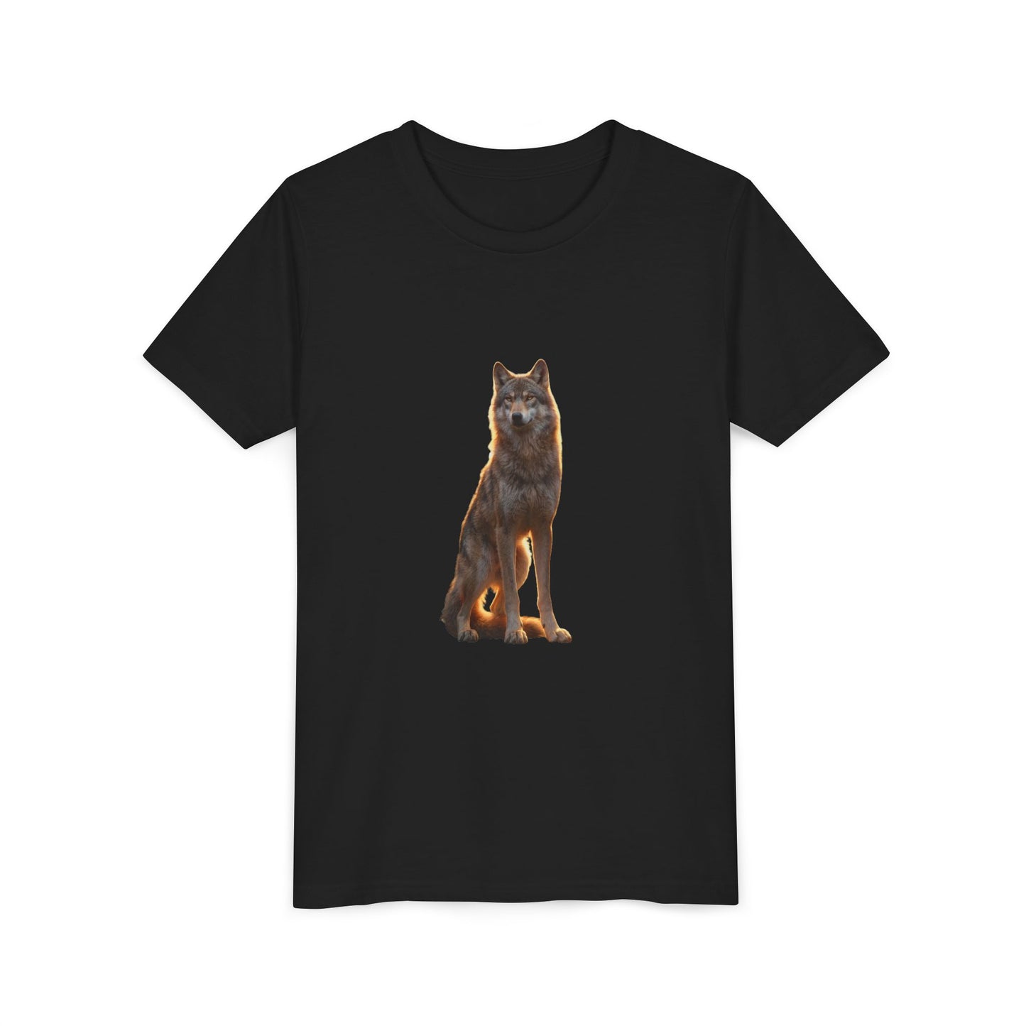 Golden Hour Wolf Youth Short Sleeve Tee – Sunset Sentinel Tunic
