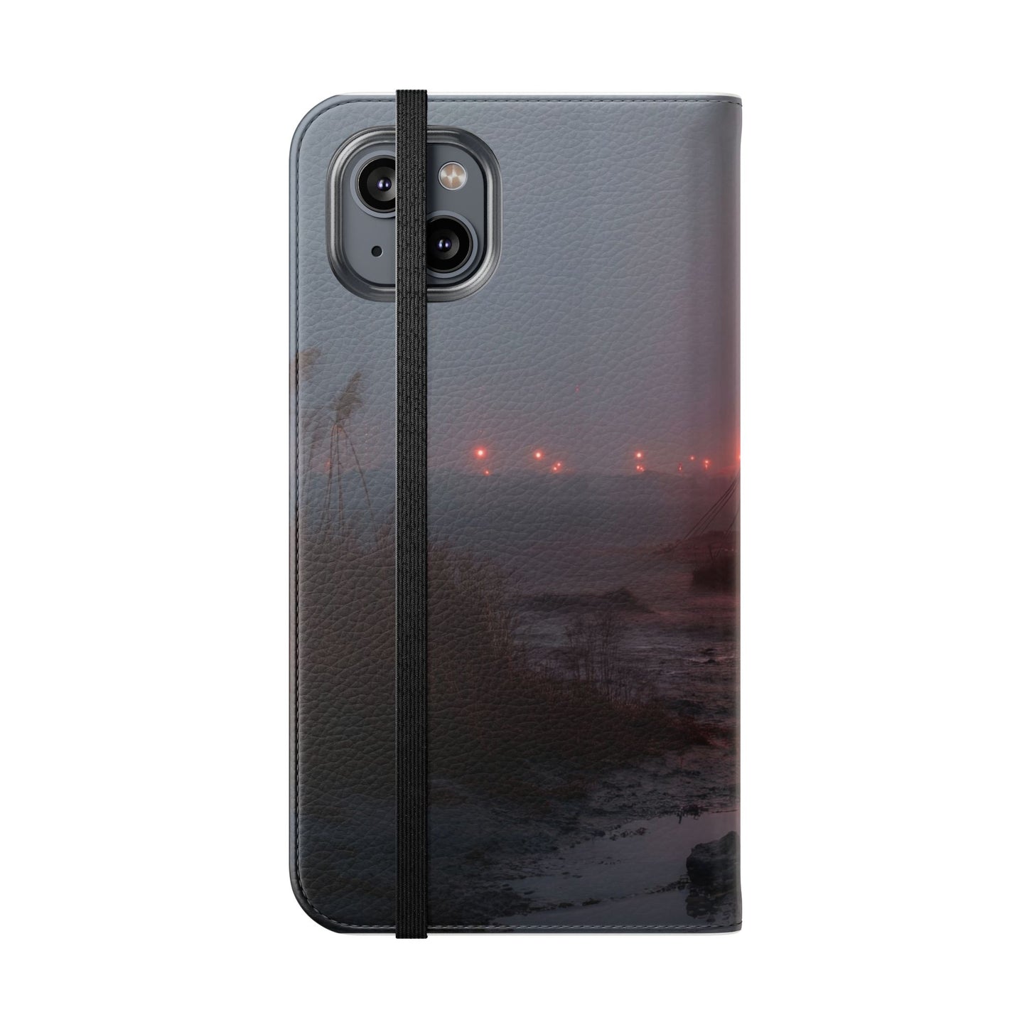 Crimson Circus Tent Flip Cases – Misty Coastside Lantern Scene