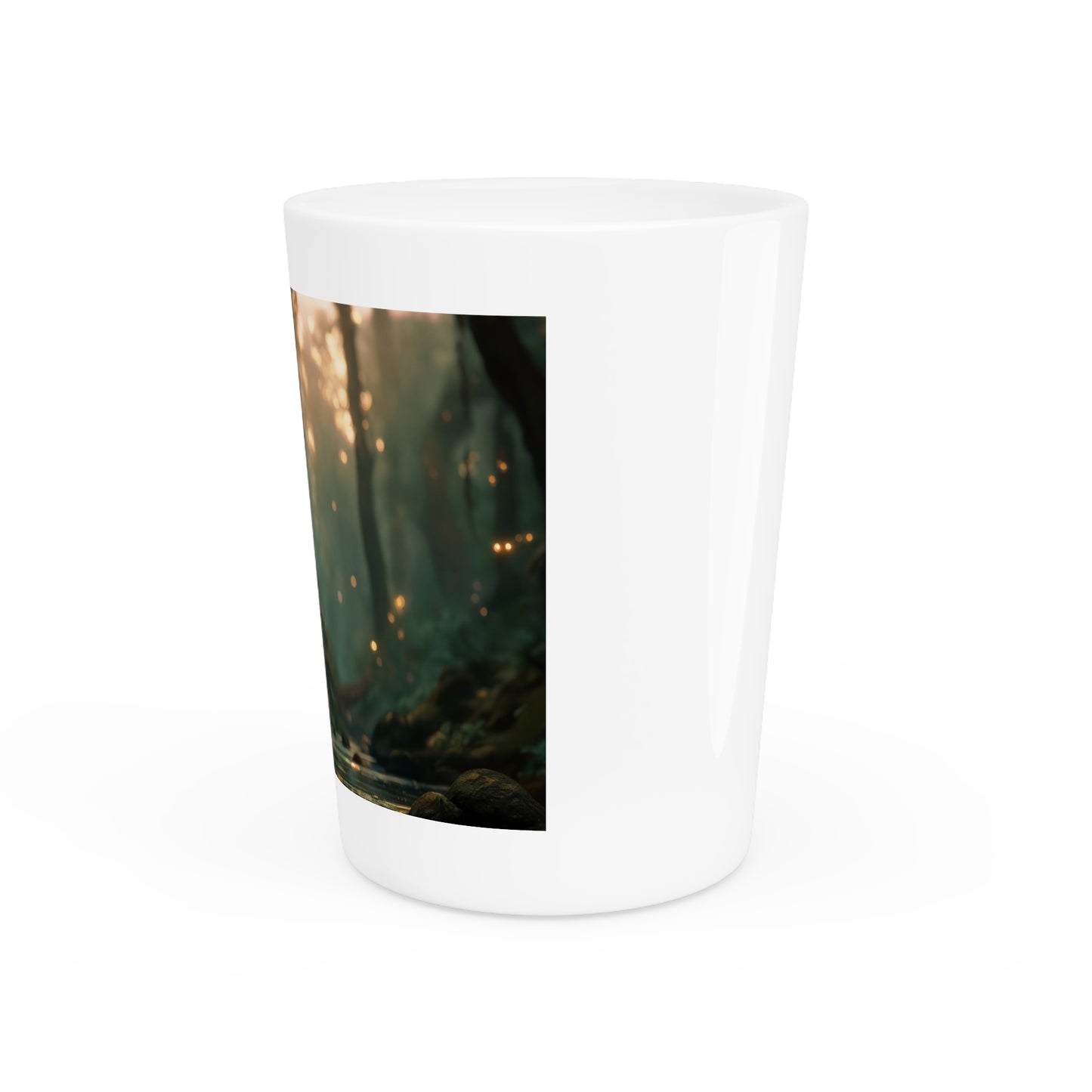 Forest Fairy Shot Glass – Mossy Bank Twilight Scene