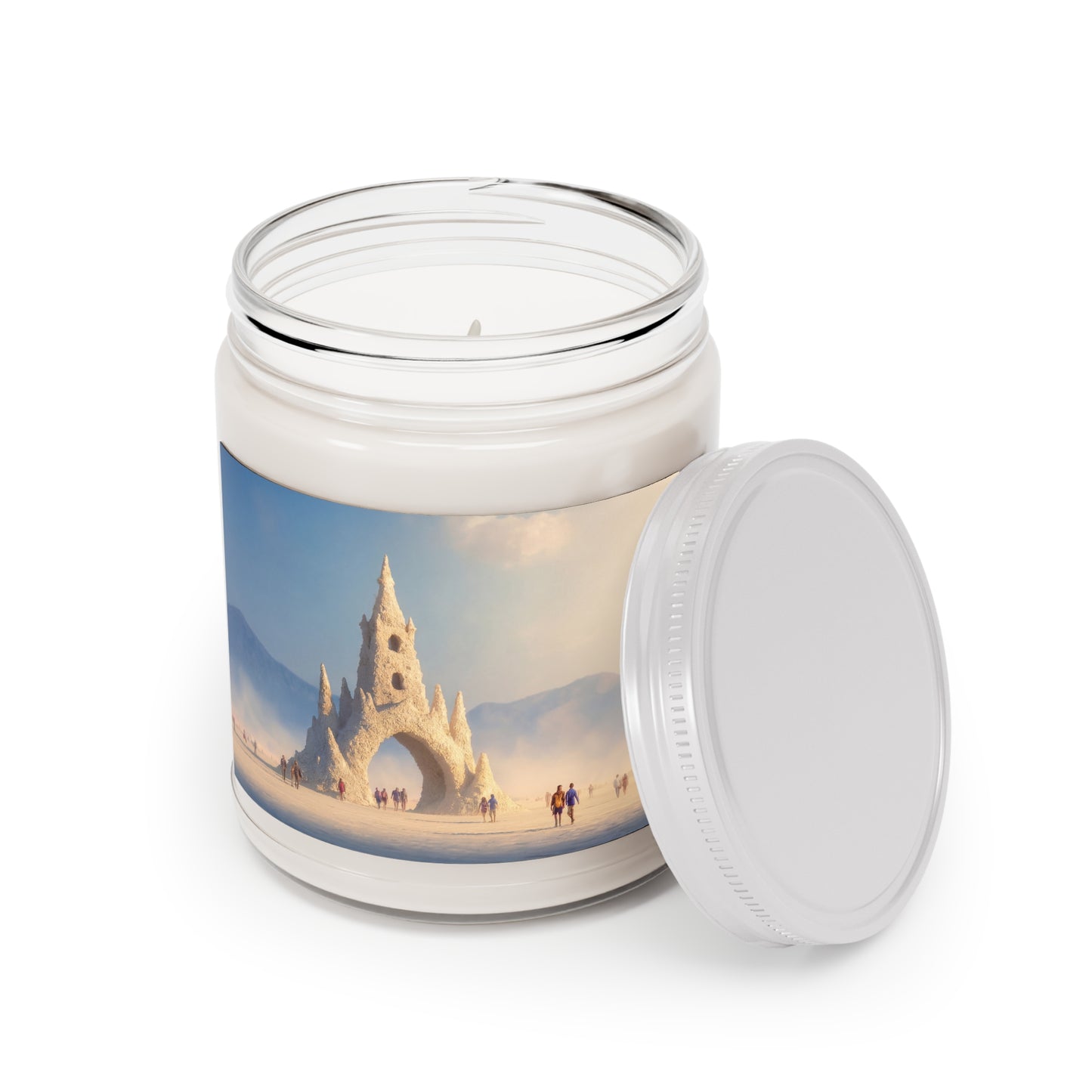 Desert Cathedral Scented Soy Candles with White Lid, 9oz – Salt Flare at Dusk