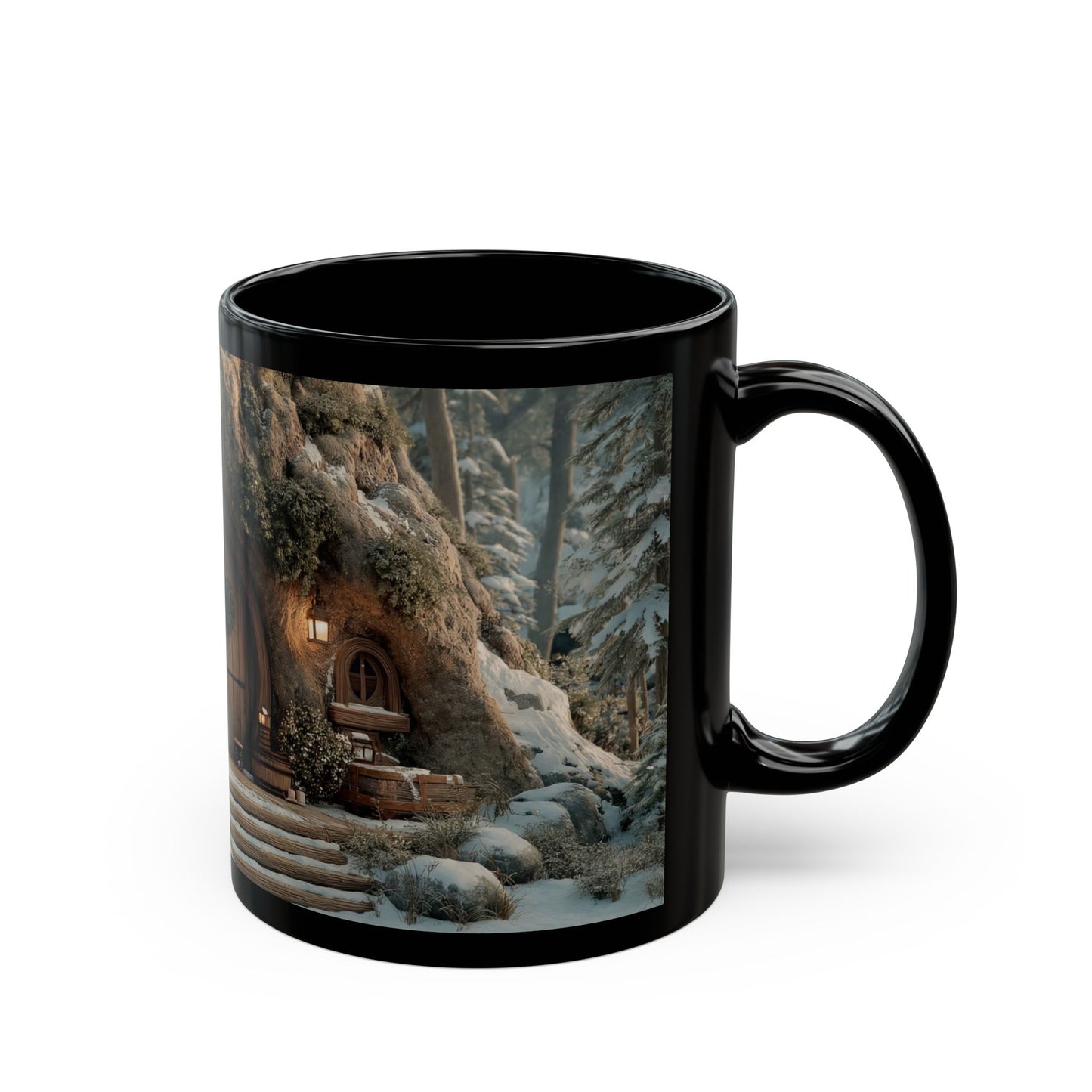 Winter Hollow Treehouse Mug – Snow-Gilded Forest Sanctuary