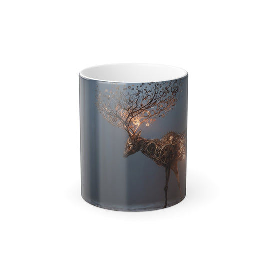 Gearscape Stag Color Morphing Mug, 11oz – Clockwork Forest Guardian