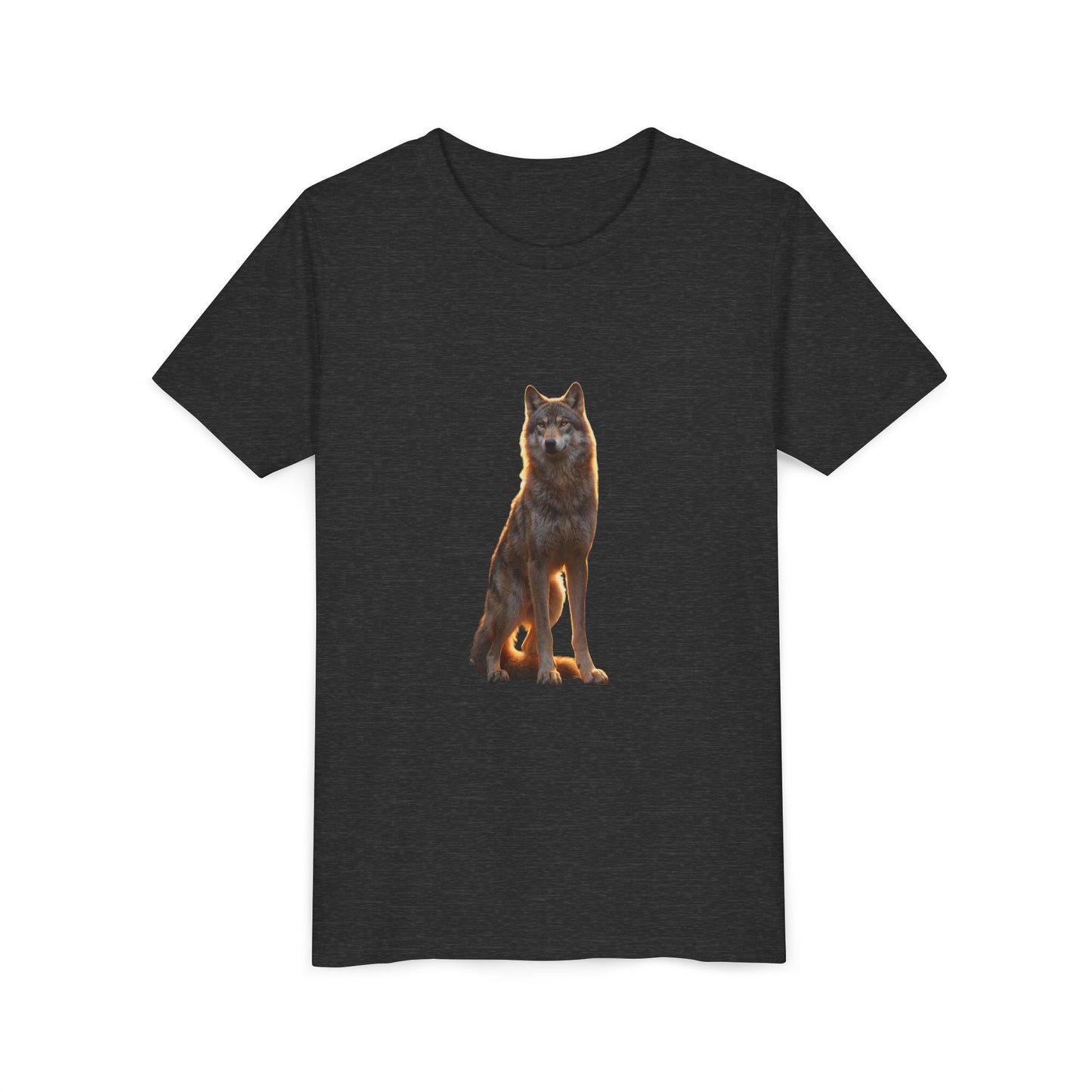 Golden Hour Wolf Youth Short Sleeve Tee – Sunset Sentinel Tunic