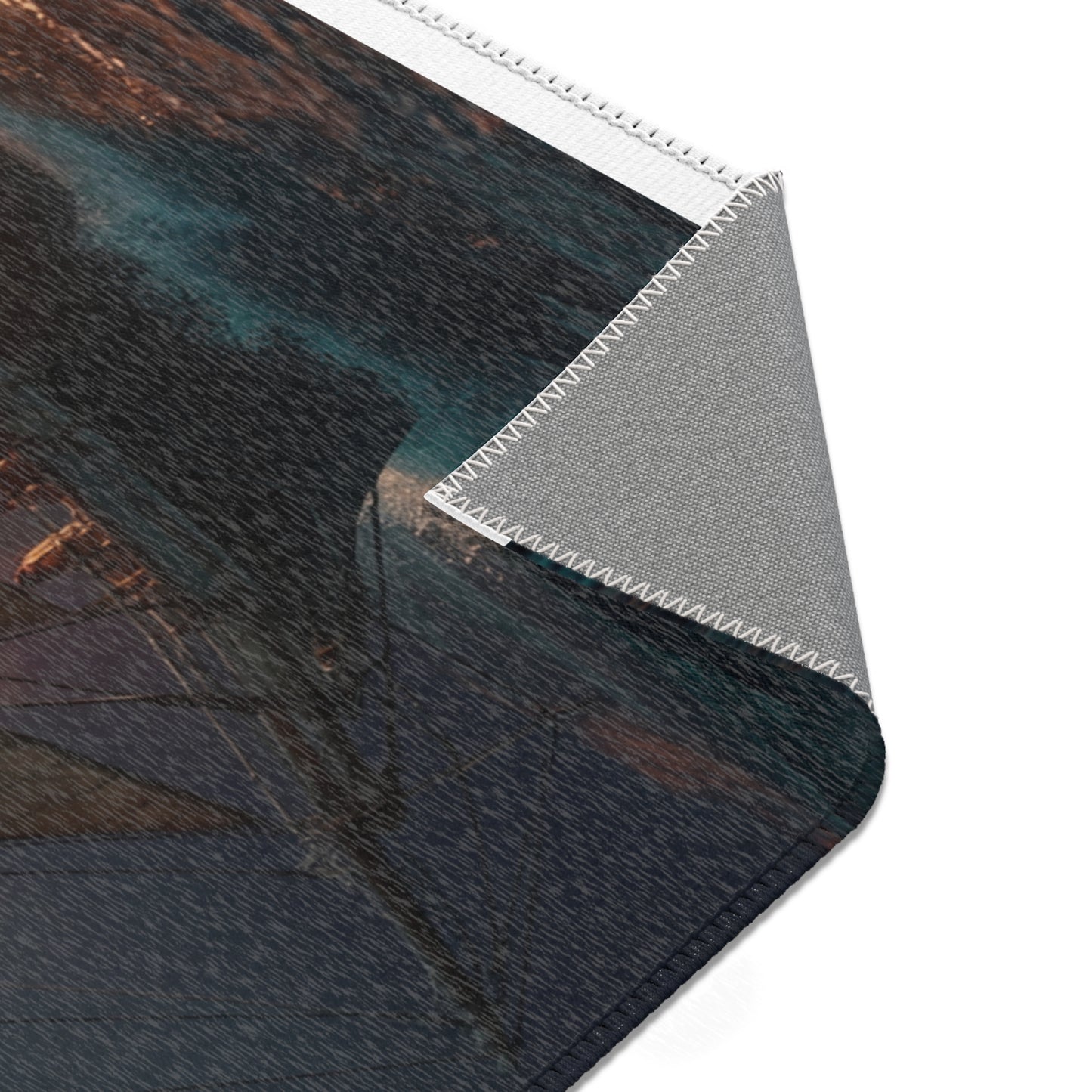 Starlit Galleon Area Rug – Voyage Through Crimson Skies
