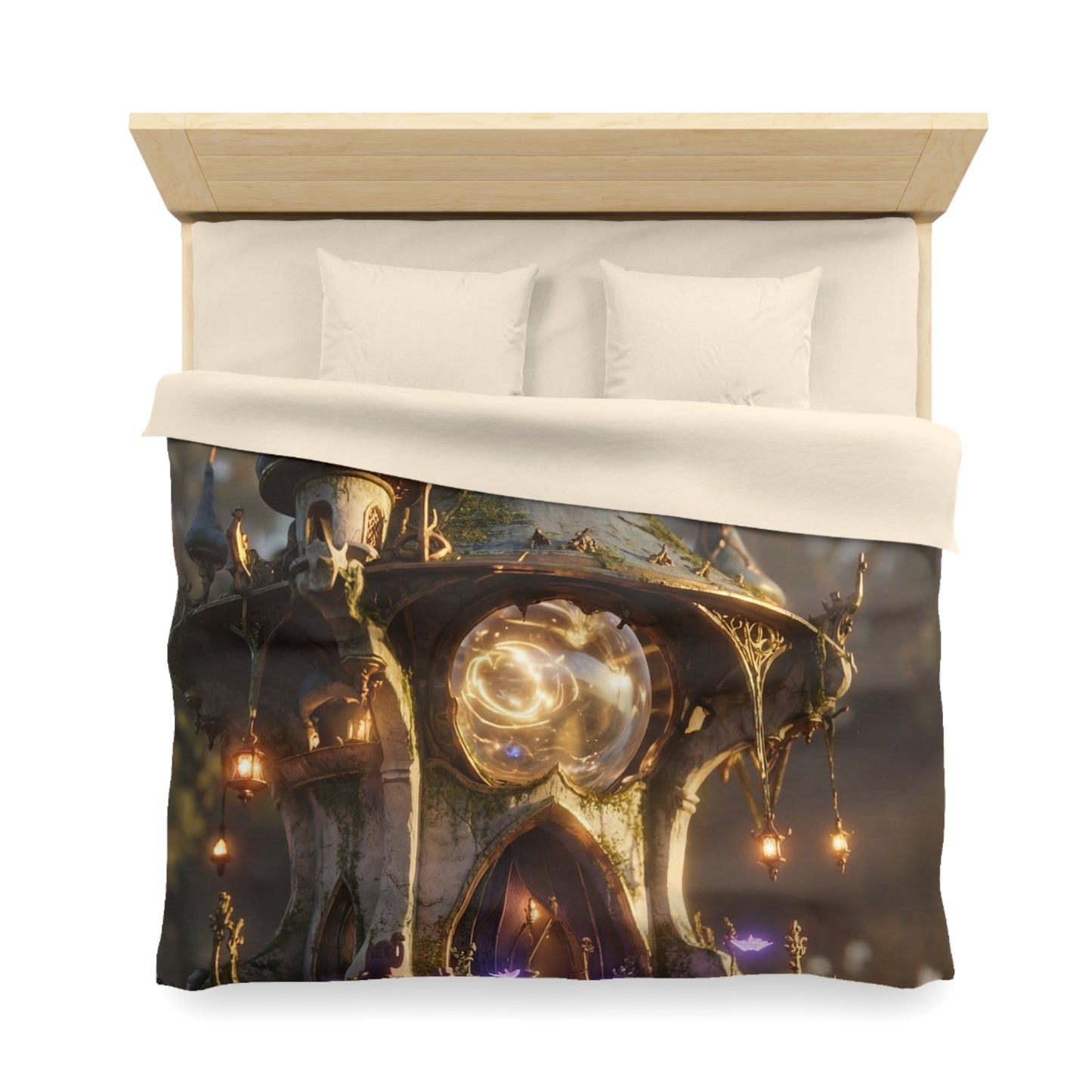 Whispering Observatory Duvet Cover – Twilight Magic in Stone
