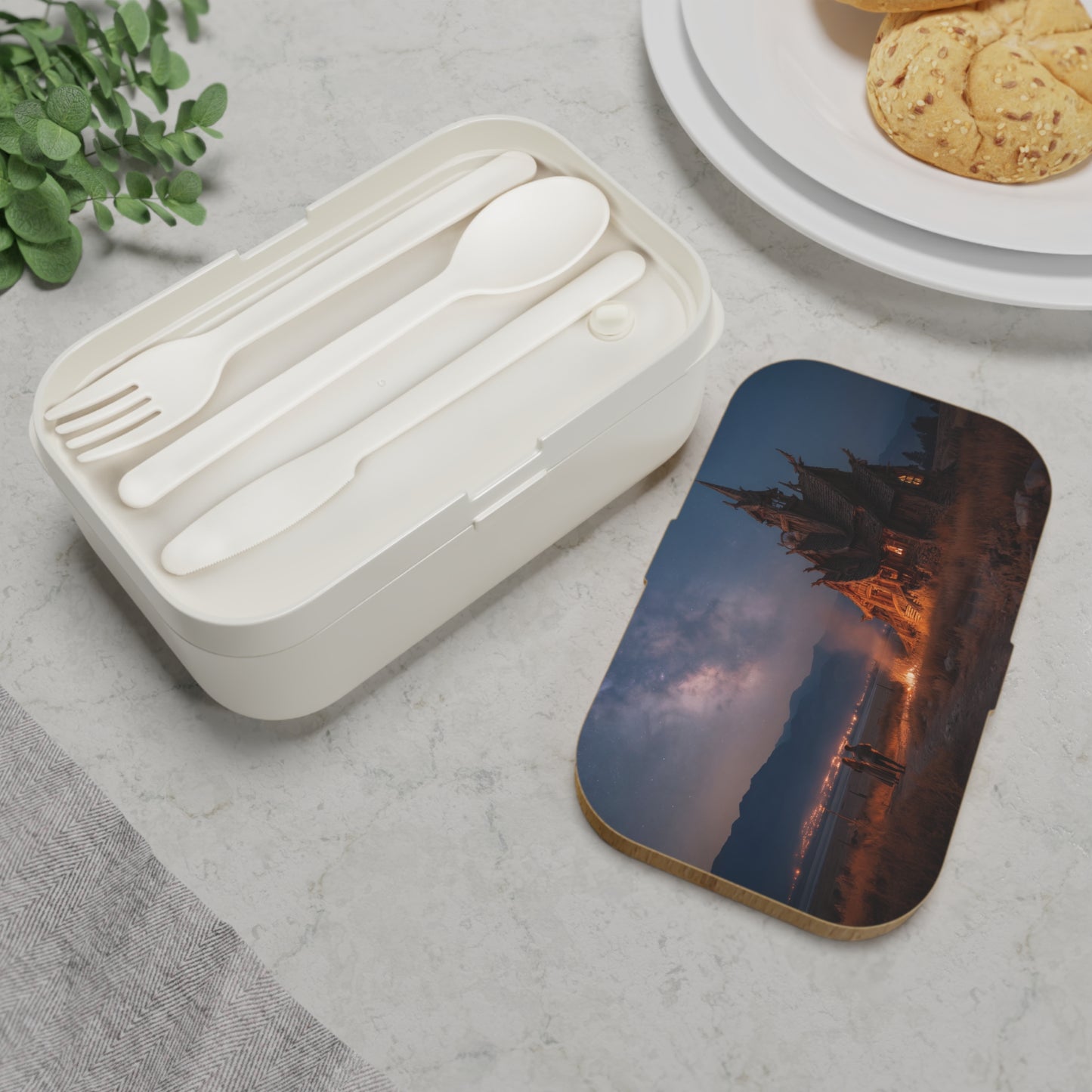Starlit Chapel Bento Lunch Box – Whispers Beneath the Milky Way