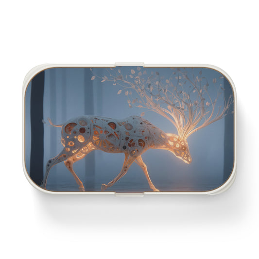 Luminescent Stag Bento Lunch Box – Whispers of the Rooted Forest