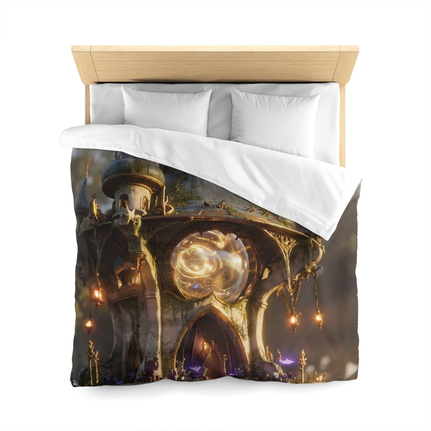 Whispering Observatory Duvet Cover – Twilight Magic in Stone