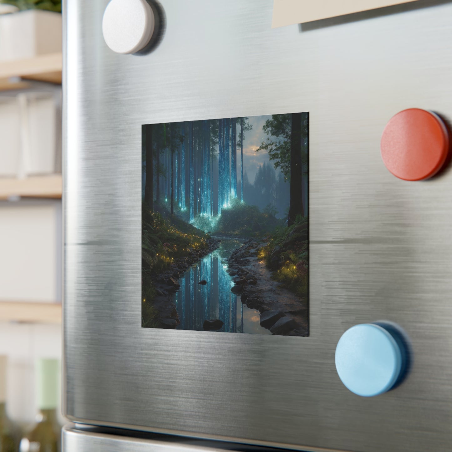 Celestial Forest Stream Magnet – Twilight Luminescence Dreamscape