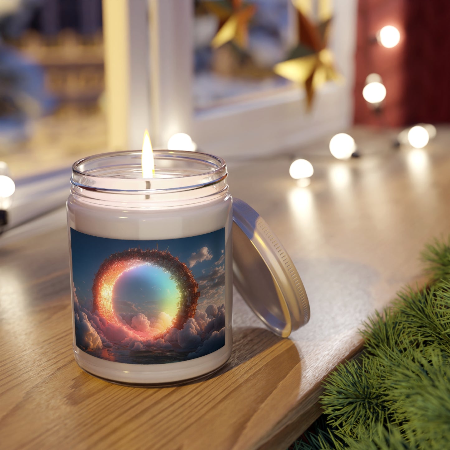 Celestial Vortex Scented Soy Candles with White Lid, 9oz – Indigo Cloud Dreamscape