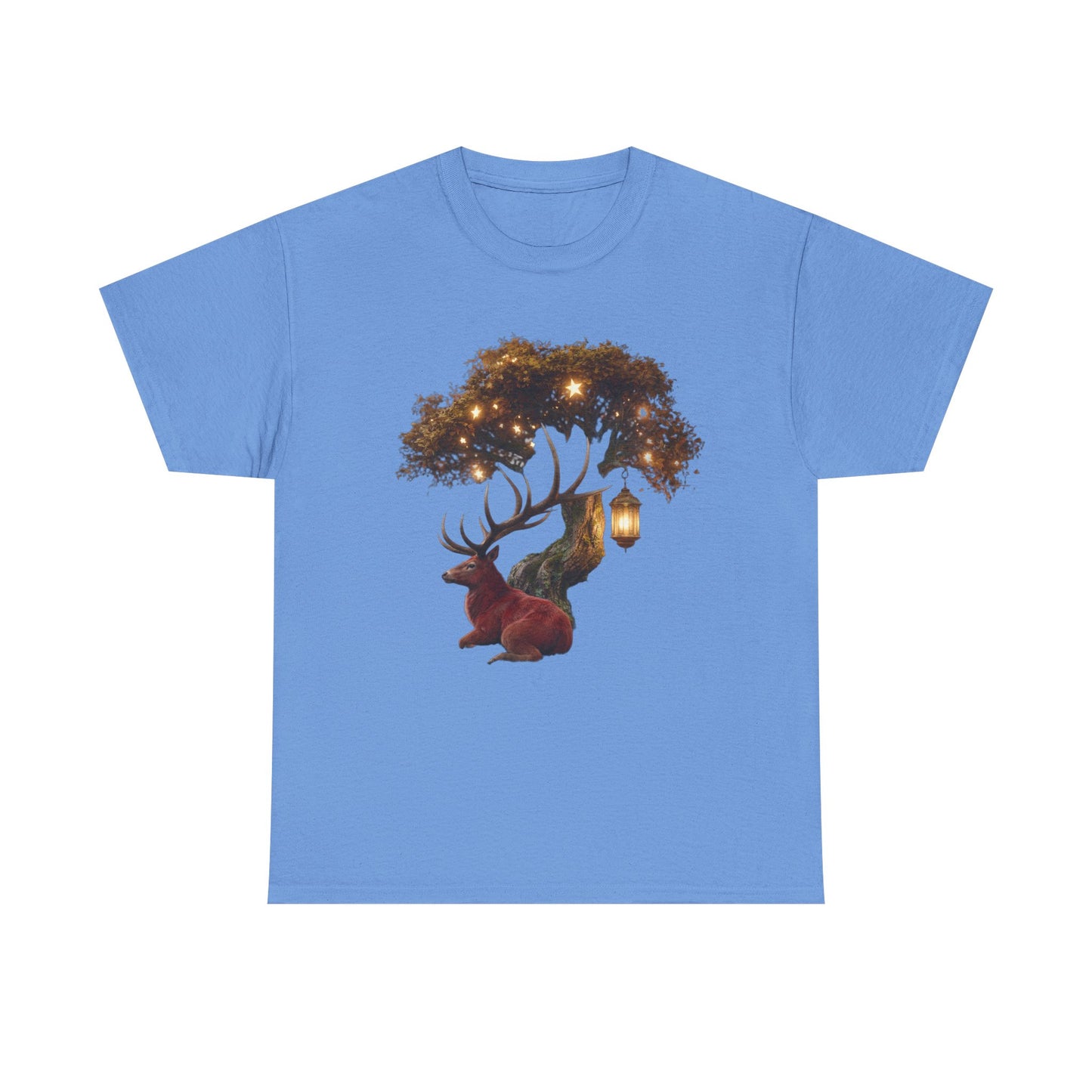 Starlight Stag & Lantern Tee – Autumn Grove Guardian