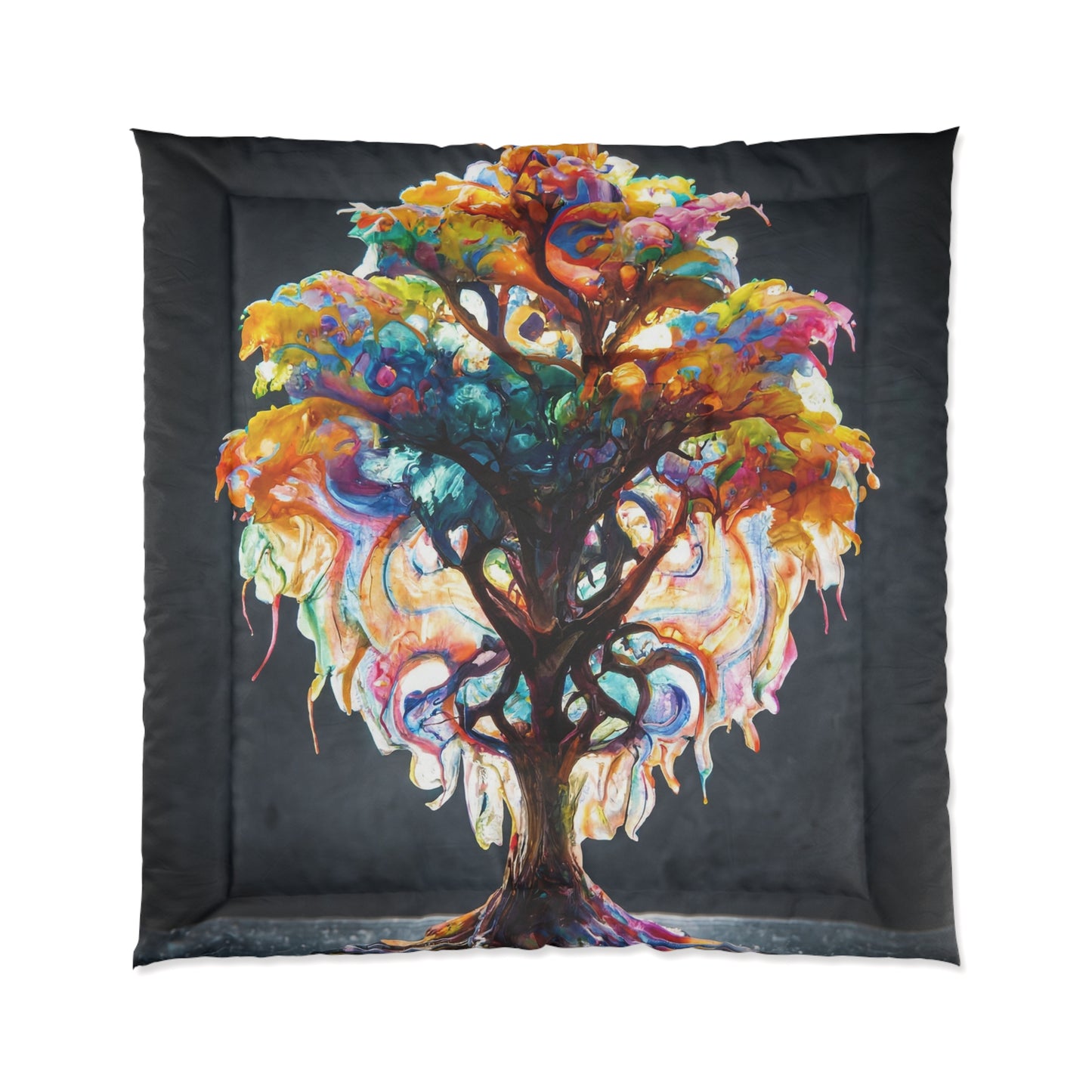 Chromatic Dream Tree Comforter – Liquid Light Fantasy