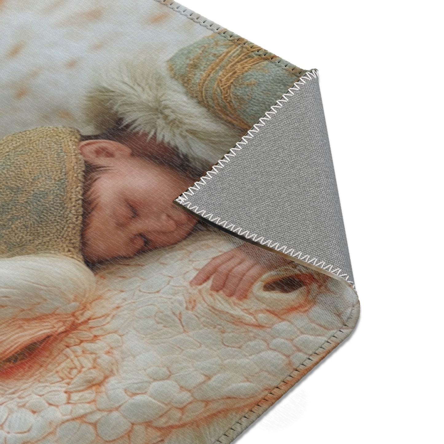 Snowbound Dragon & Child Area Rugs – Whispering Winter Sanctuary