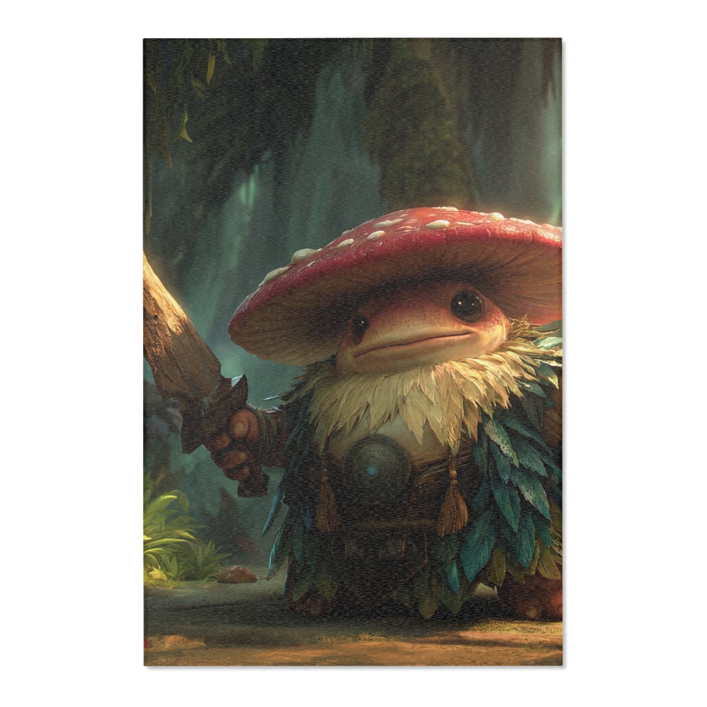 Mushroom Knight Area Rug – Sunlit Jungle Guardian
